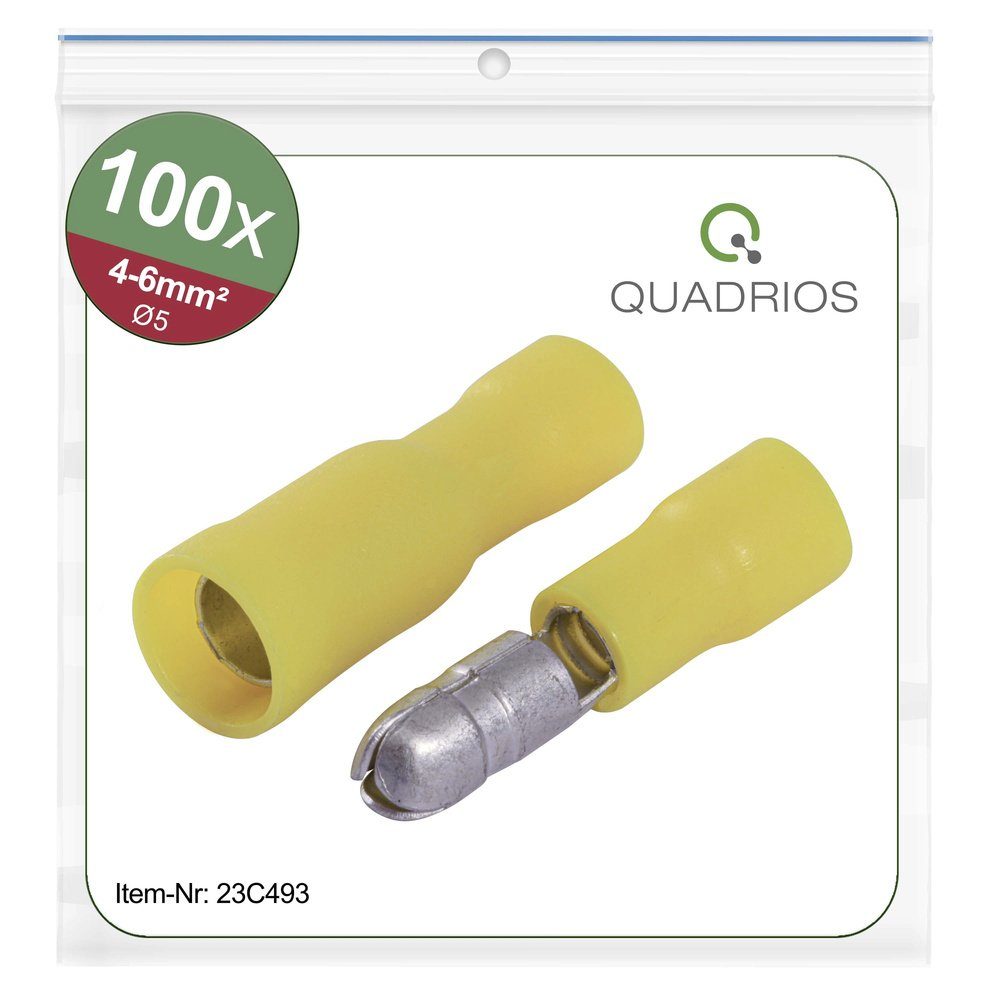 Quadrios Ringkabelschuh Quadrios 23C493 Rundstecker 4 mm² 6 mm² Gelb 100 St., 23C493