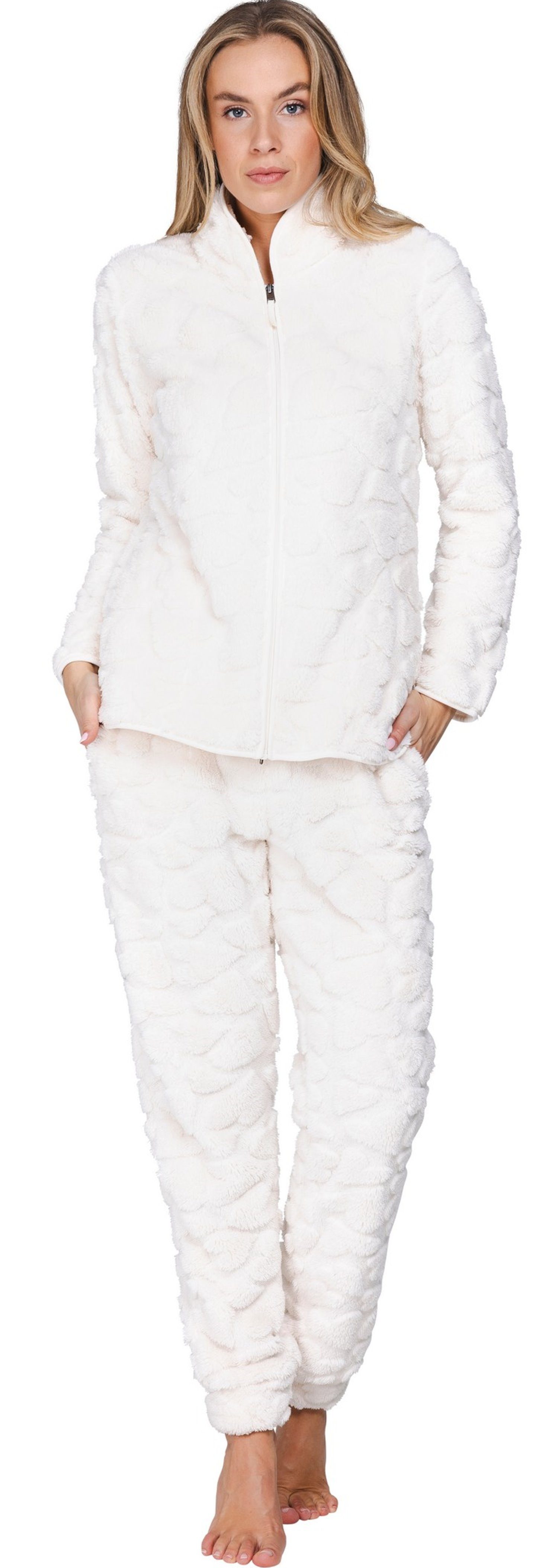 Rebelle Hausanzug Damen Homewearanzug Fleece (2 tlg) kuschelige Qualität