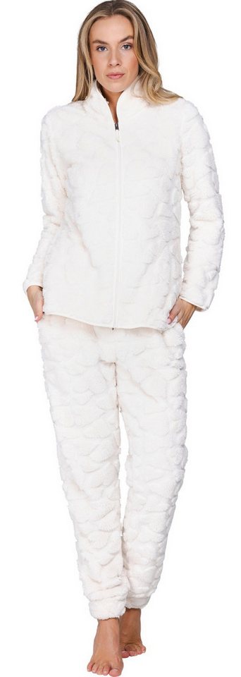 Rebelle Hausanzug Damen Homewearanzug Fleece (2 tlg) kuschelige Qualität