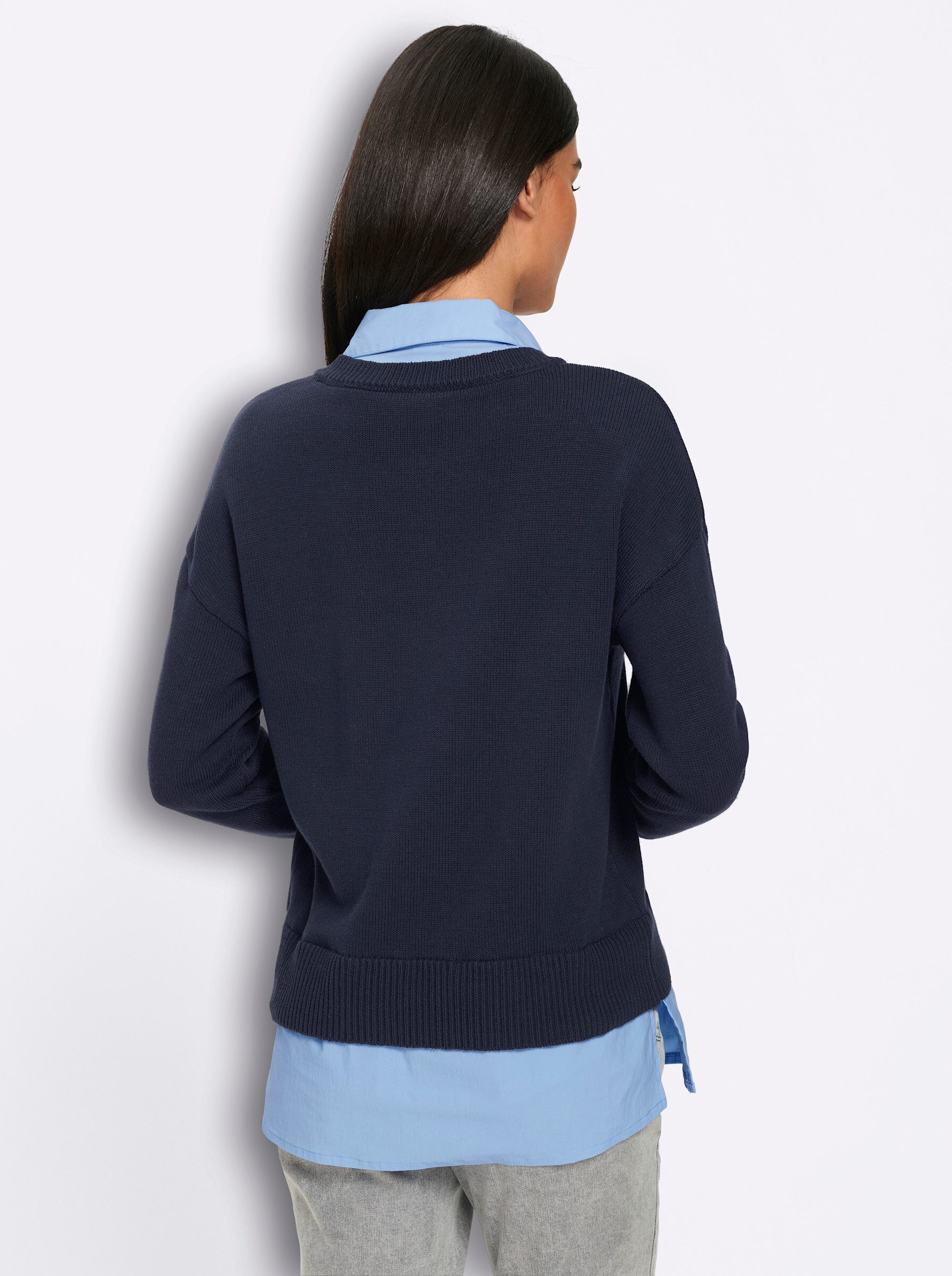 heine Strickpullover 2-in-1-Pullover Langarm Feinstrick