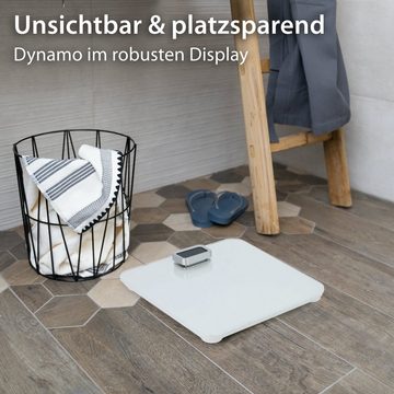 ADE Personenwaage Digitale Körperwaage ohne Batterien, mit Dynamo, umweltschonende batterielose Waage, bis 150 kg