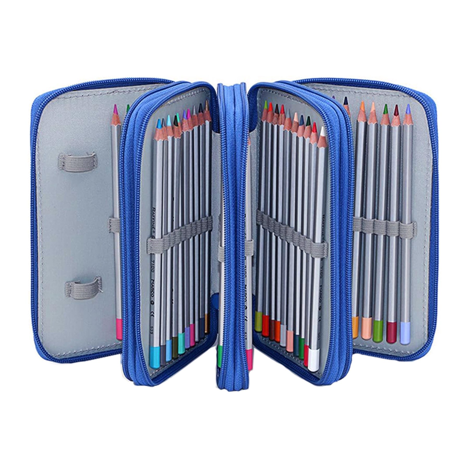 Mutig Federmäppchen Federtasche mit 72 Slots, hohe Kapazität, Bleistift-Organizer, (Federmappe aus Oxford-Stoff, tragbar und langlebig und wasserdicht, Großes Federmäppchen mit 4 Fächern, ideal für Büromaterial), Für Schüler, Jungen und Mädchen – ideal für Arbeit und Malerei
