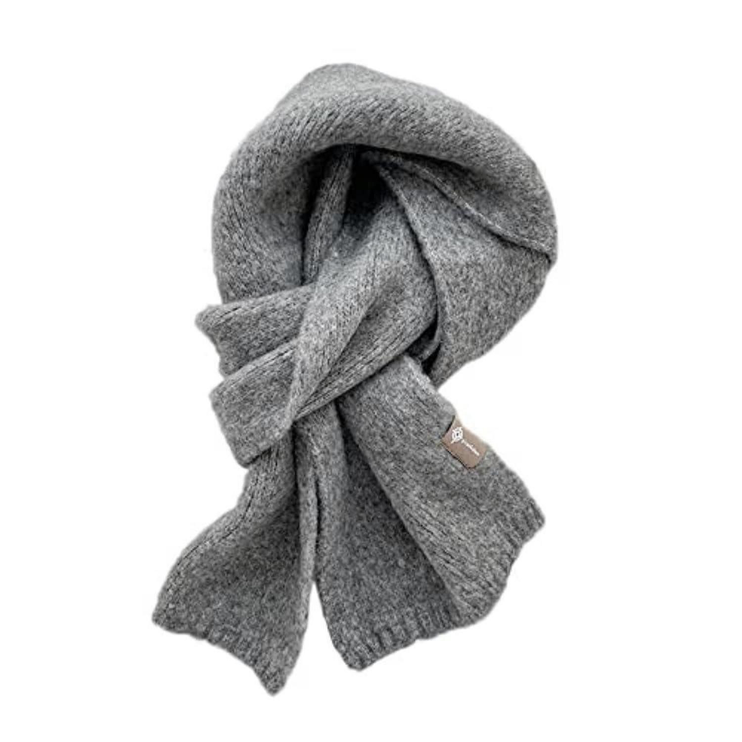 LuxusKollektion Strickschal Winterschal Strick Wolle Dunkelgrau 20x150cm, (1-St)