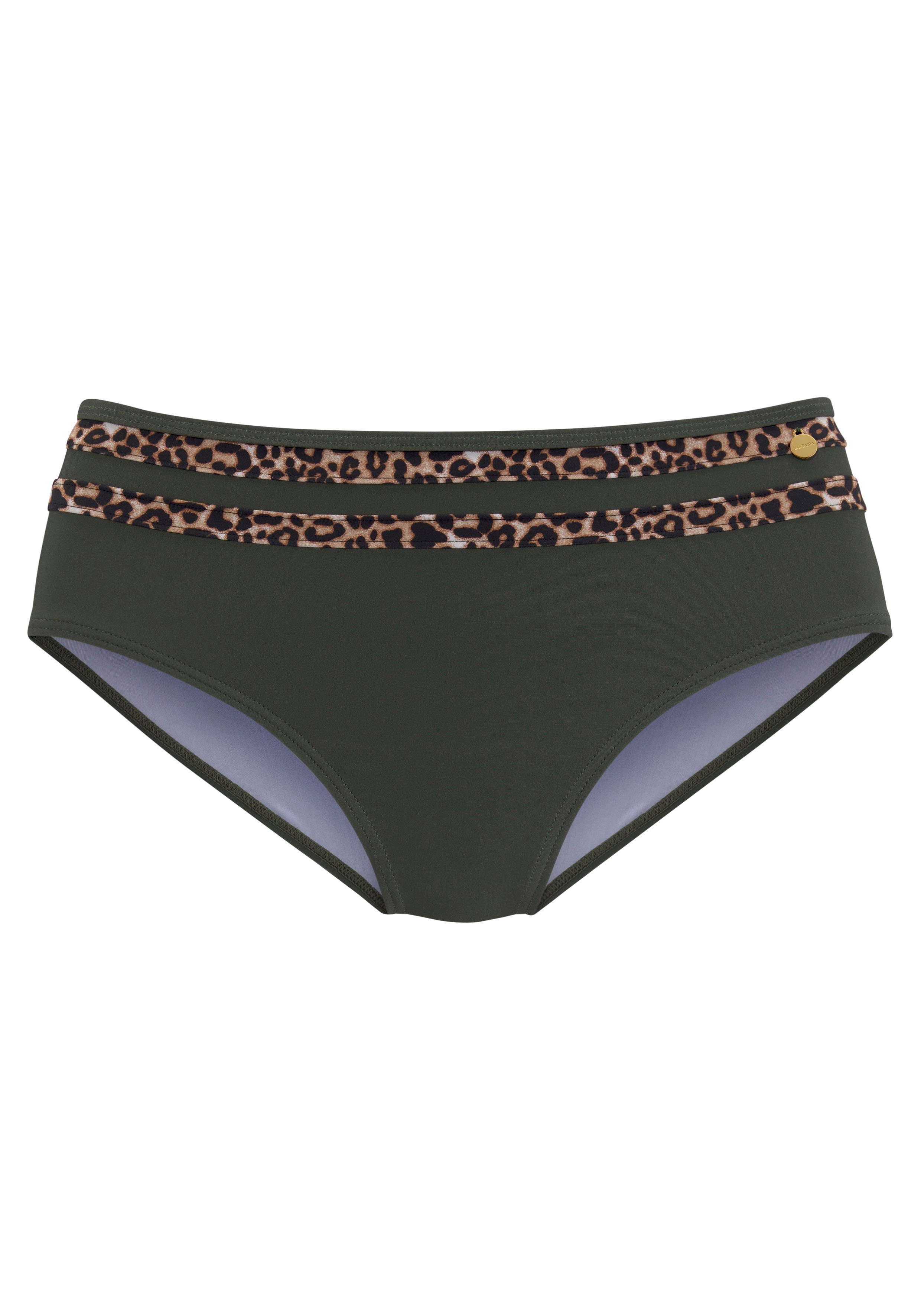 LASCANA Highwaist-Bikini-Hose Adelin mit bedruckten Einsätzen mehr