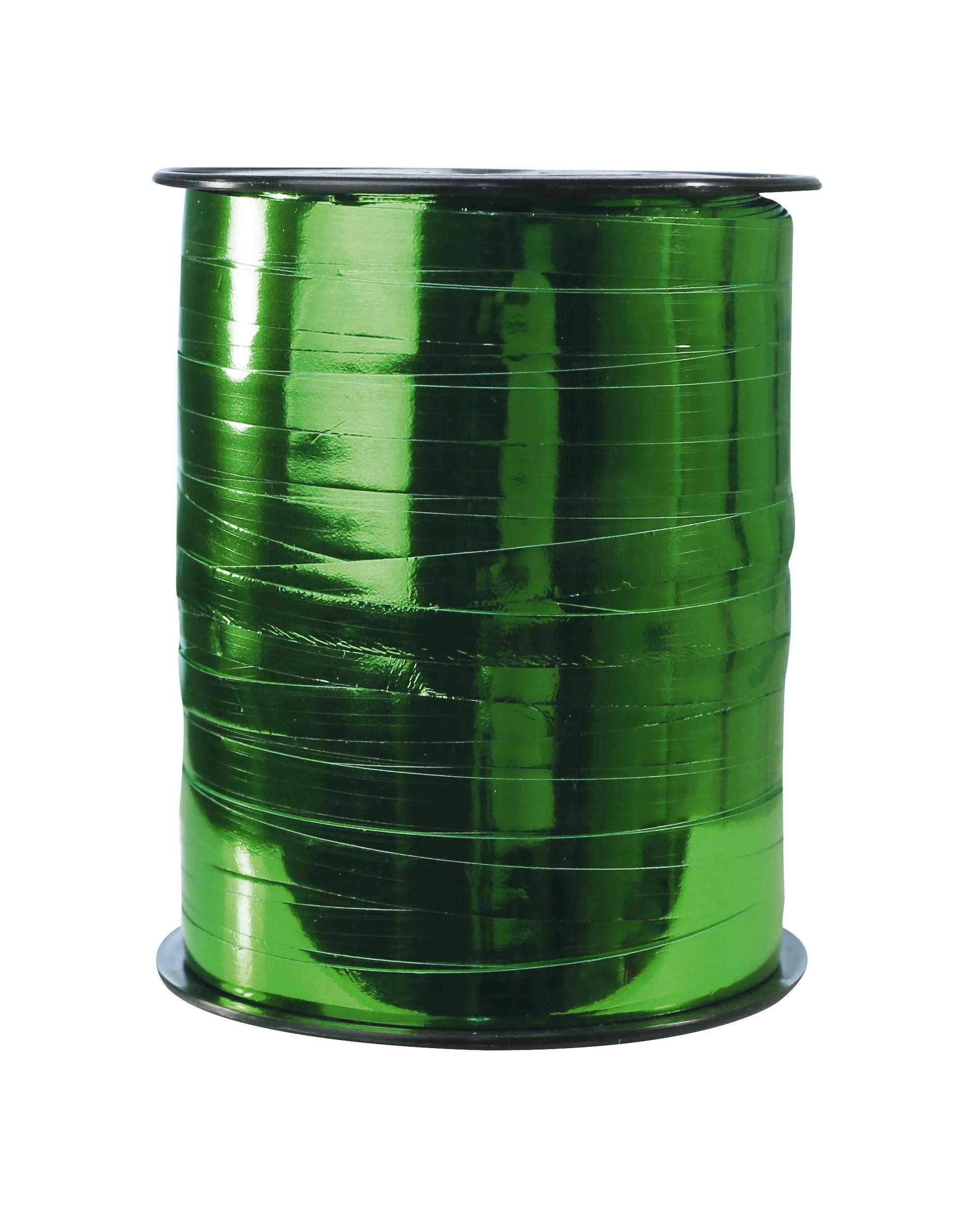 CLAIREFONTAINE Geschenkband Spule Geschenkband, Metallic, 7mm x 250m - Imperialgrün 602050C, Geschenkband