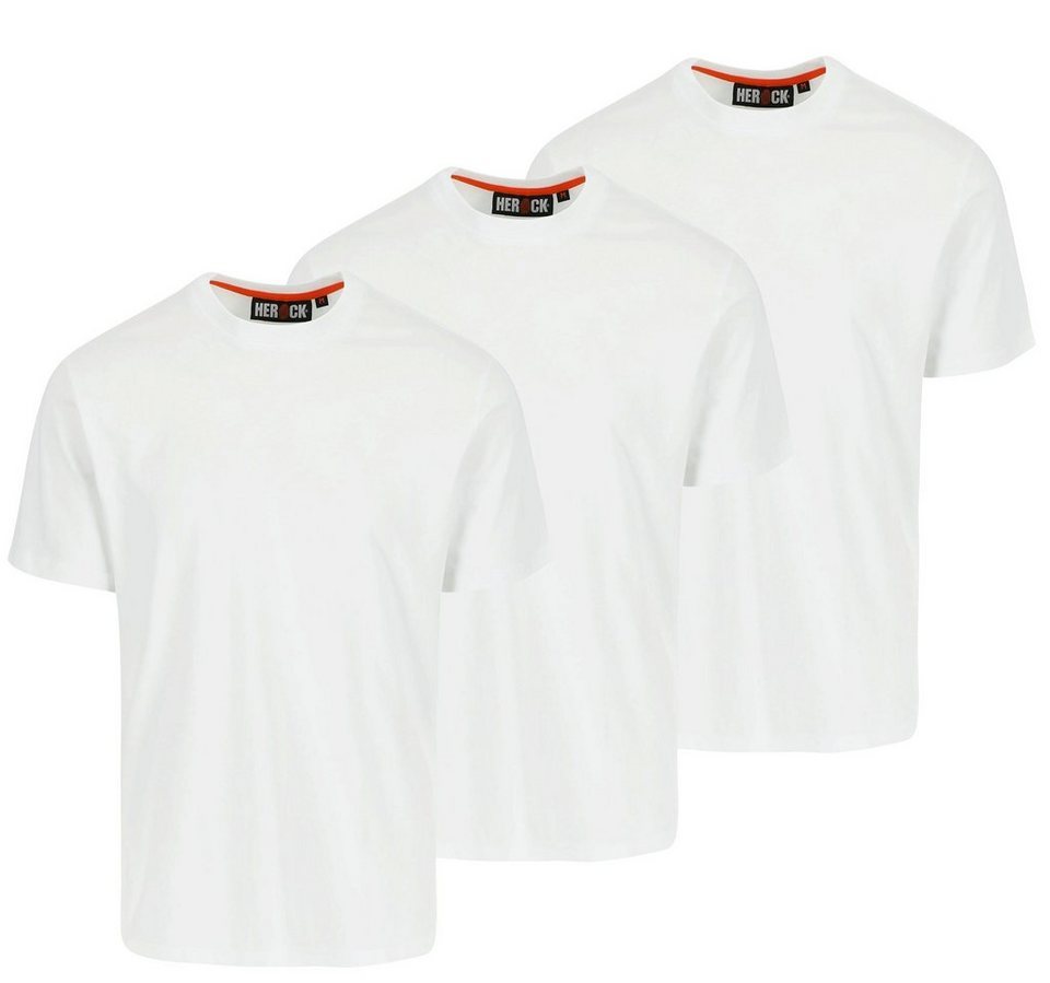 Rippstrick-Kragen angenehmes T-Shirt Kurze Argo (Spar-Set, Herock 3-tlg) Ärmel, Tragegefühl T-Shirt Kurzärmlig mit