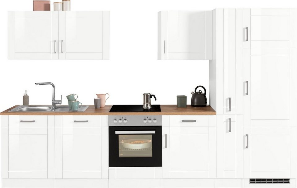 HELD MÖBEL Küchenzeile Tinnum, ohne E-Geräte, Breite 330 cm, Hochwertige  MDF-Fronten mit Rahmenoptik