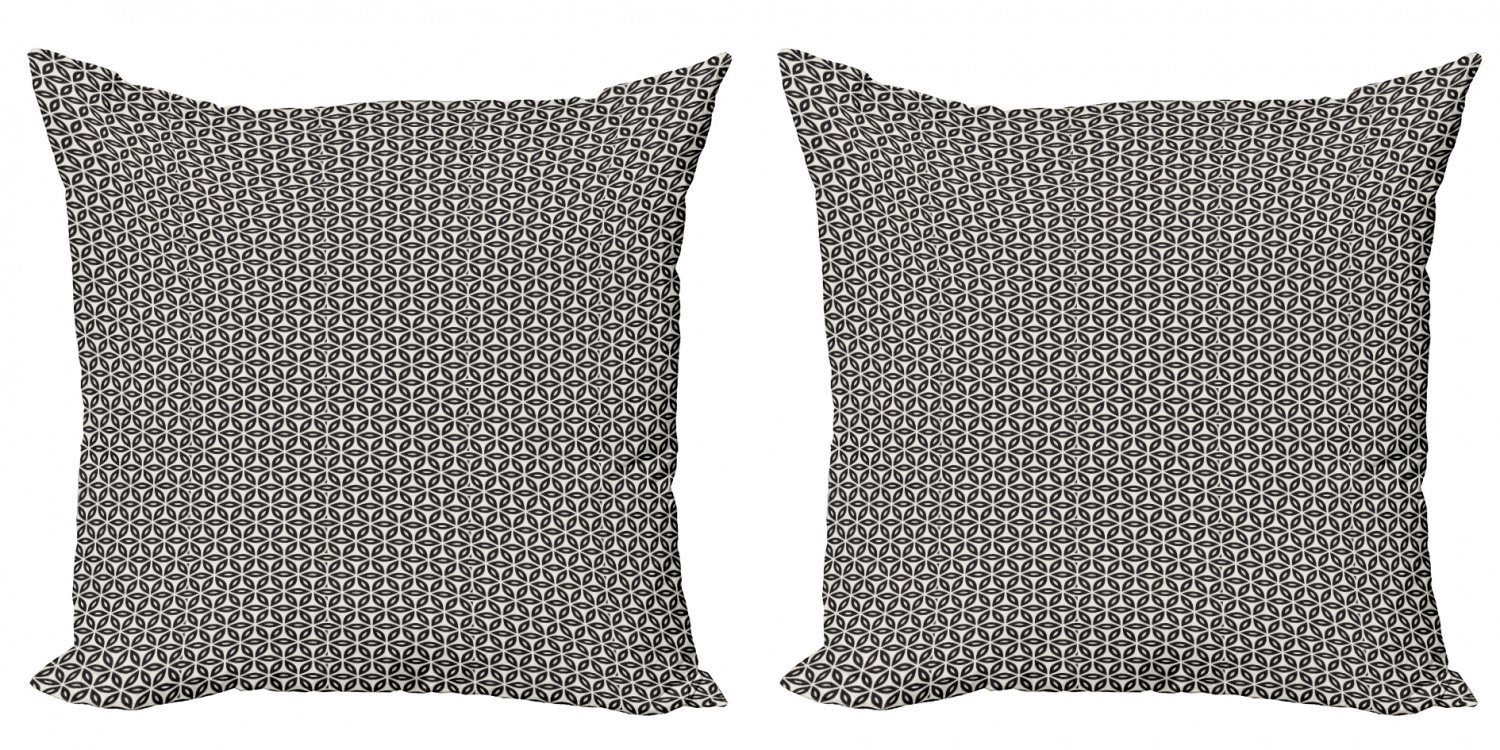 Kissenbezüge Modern Accent Doppelseitiger Digitaldruck, Abakuhaus (2 Stück), Retro Außerordentliche Symmetric | Kissenbezüge
