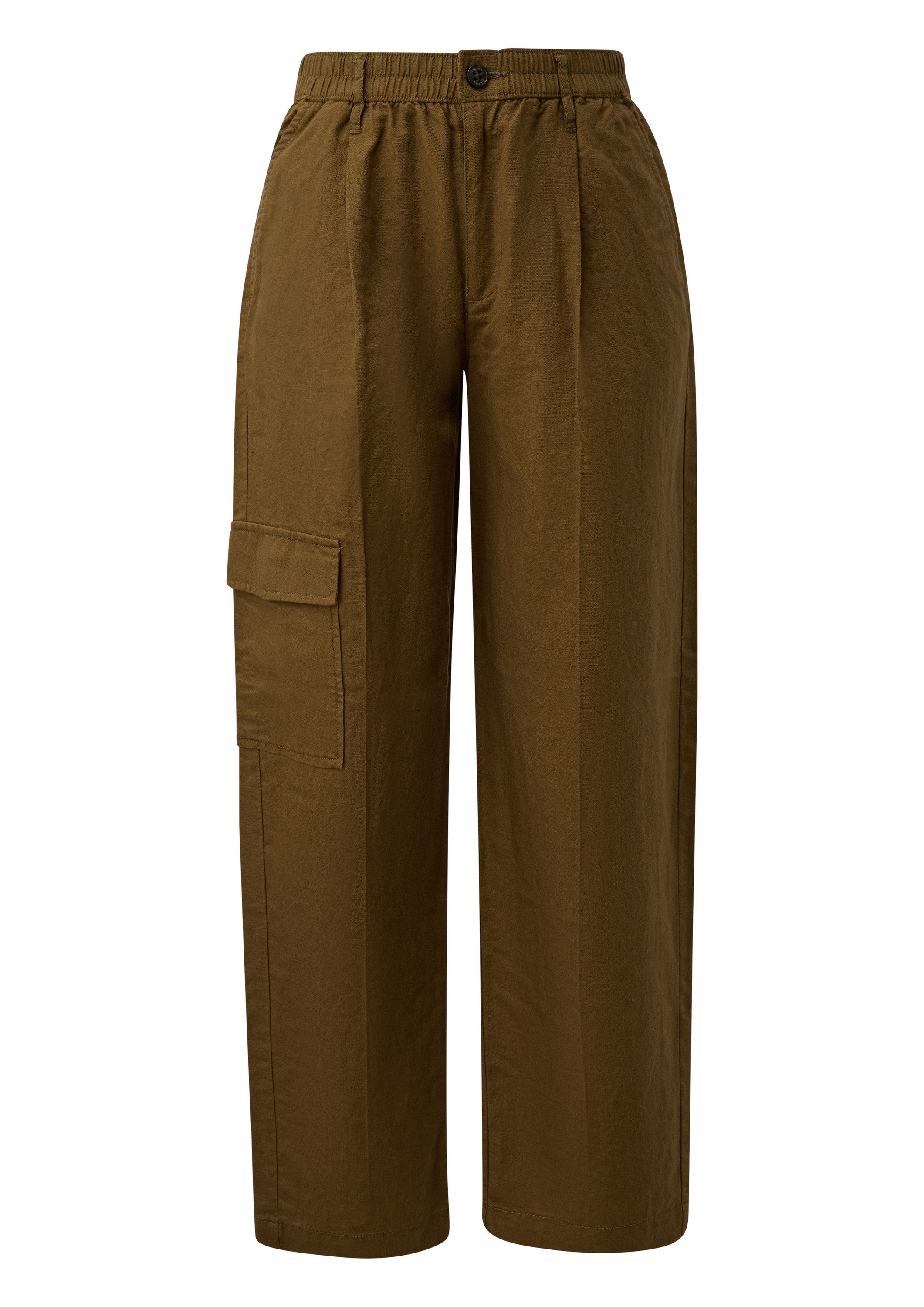 s.Oliver 7/8-Hose Hose Leinenmix-Hose mit Barrel Leg