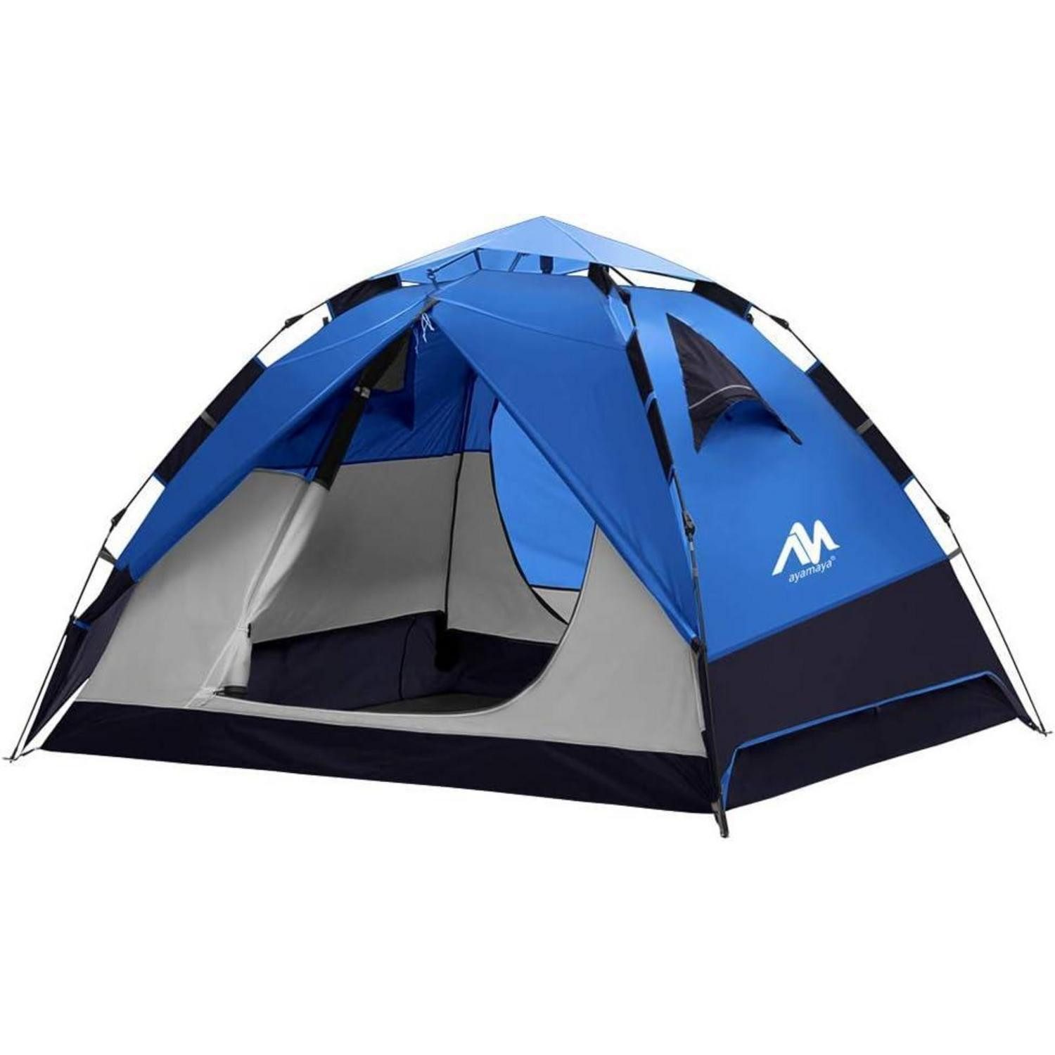 LuxusKollektion Wurfzelt Zelt 3-4 Personen Wasserdicht Campingzelt Quick-Up-System Blau