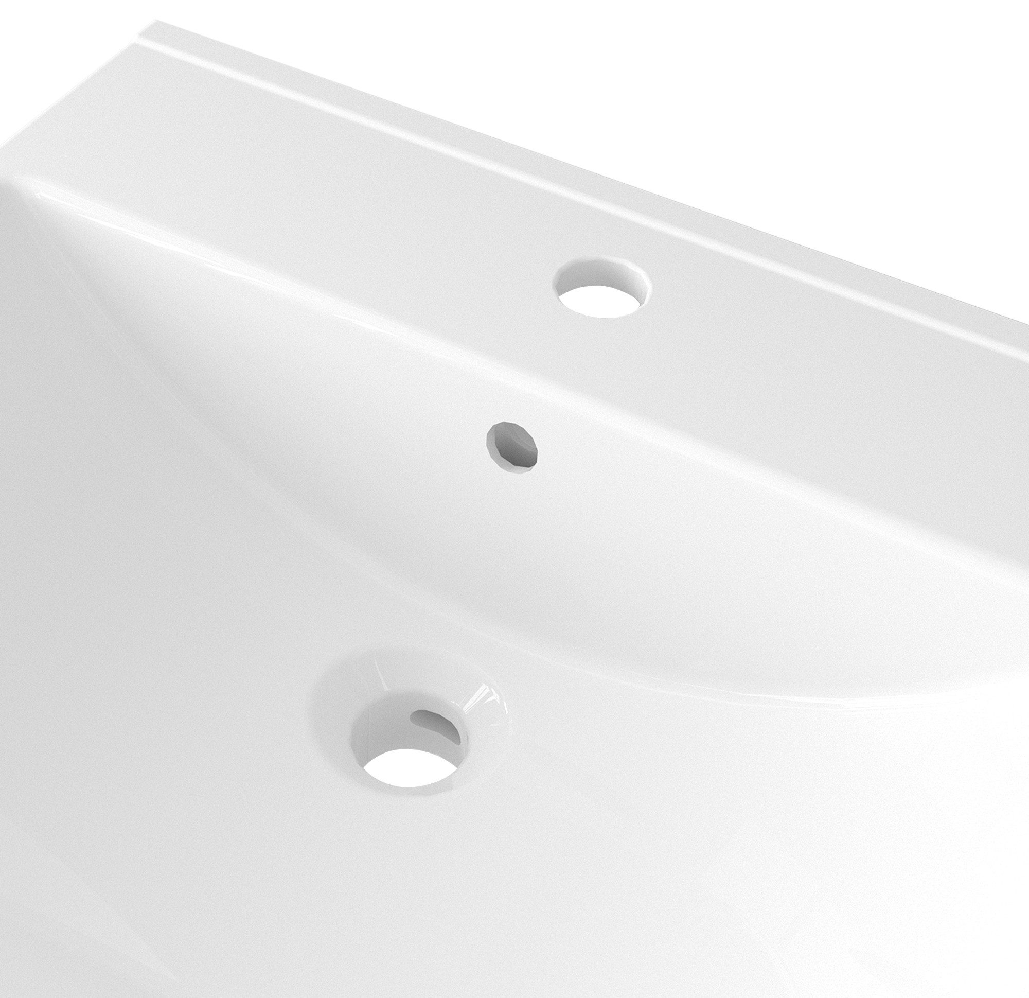 welltime Einbauwaschbecken Trento Deluxe, Mit Nano Glasur in 51,61,81,101 und 121cm erhältlich.