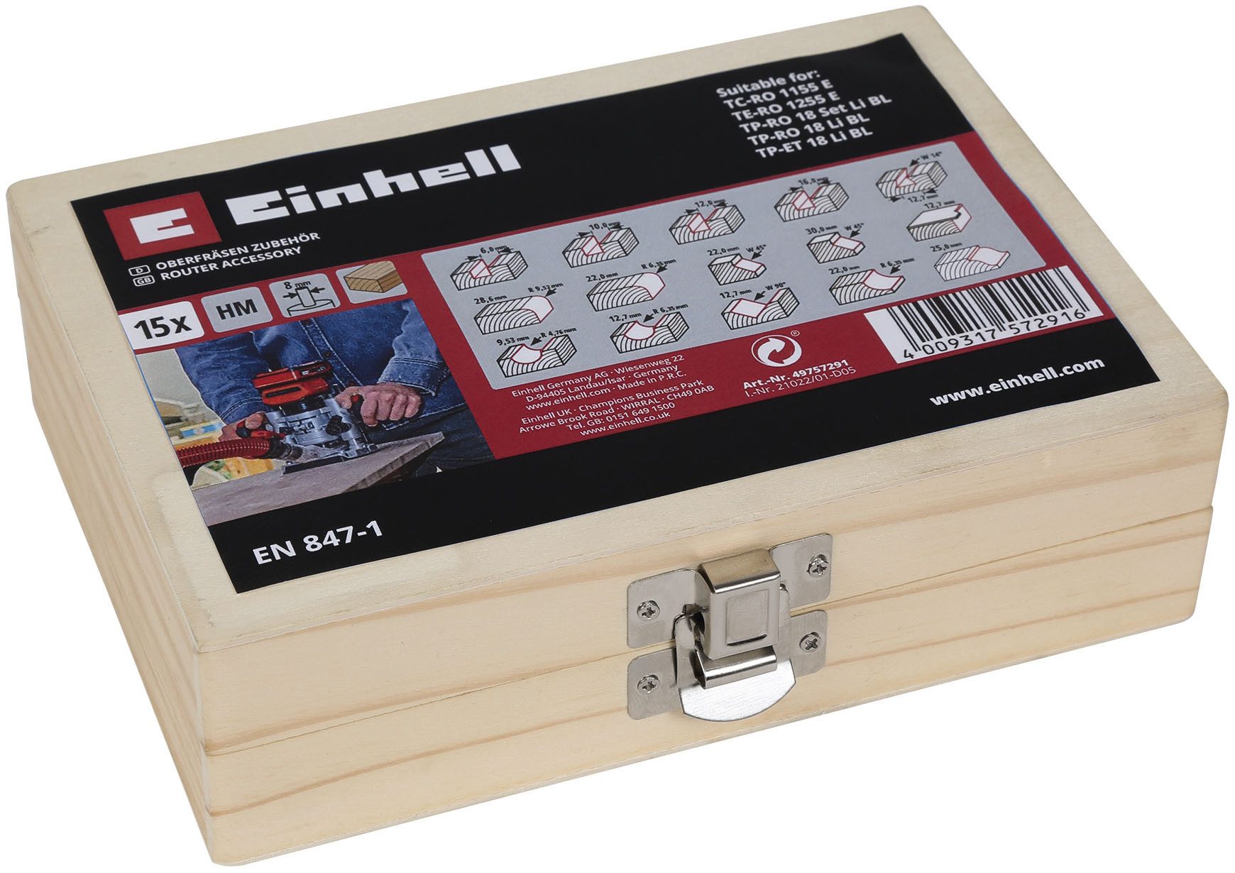 Einhell Fräser-Set Fräsersatz 8 mm, Set, 15-tlg., Set aus 15 verschiedenen günstig online kaufen