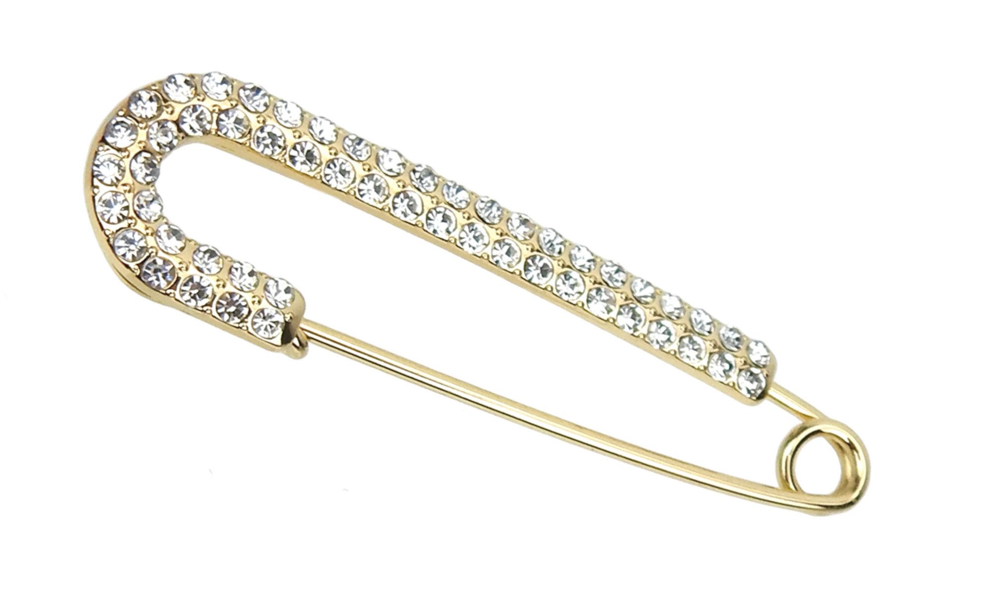 Ella Jonte Anstecknadel, Brosche Gold mit Strass – Elegante Verschlussnadel