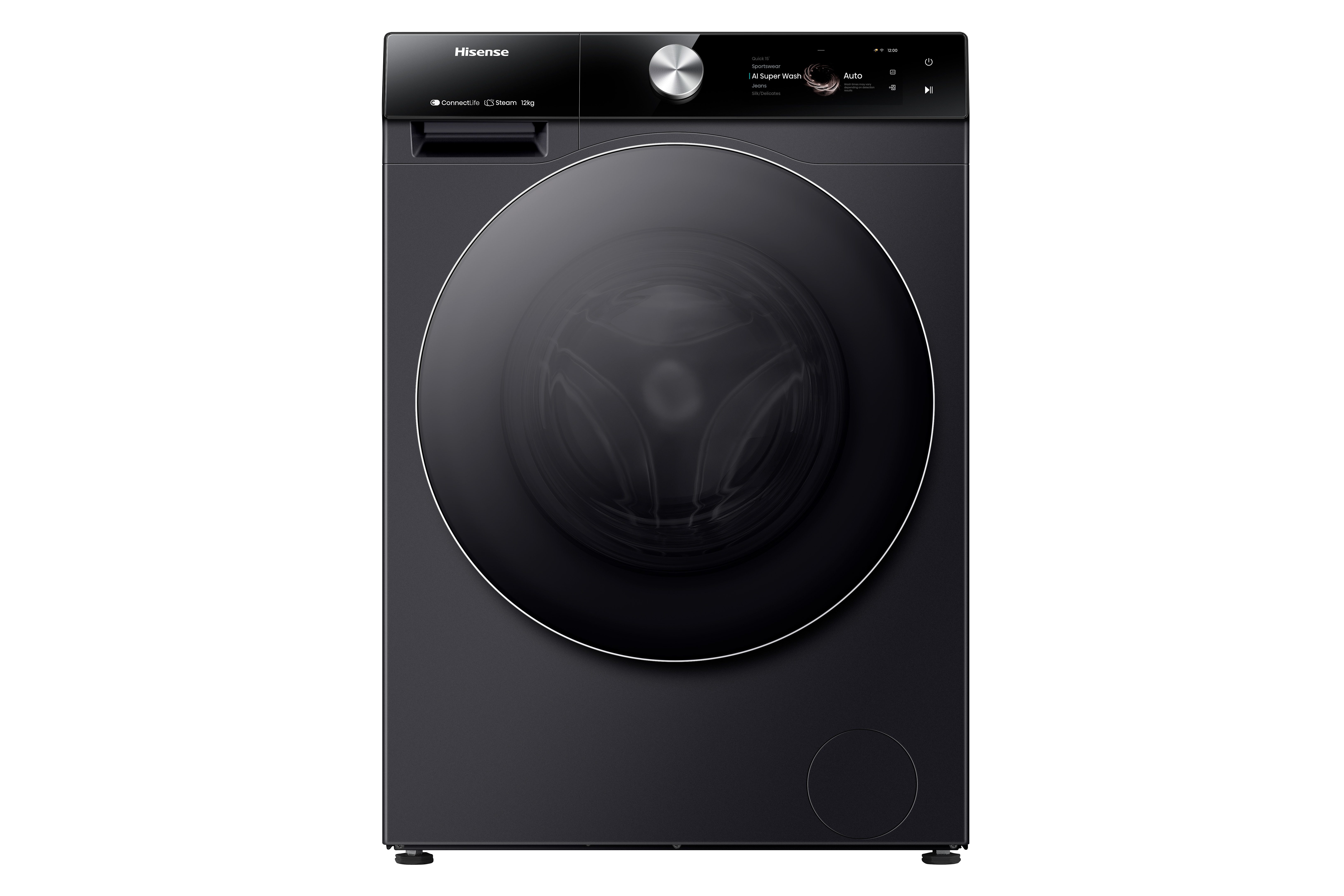 Hisense Waschmaschine WF7S1247BB, 12 kg, 1400 U/min, Dynamisches TFT-Touch-Display