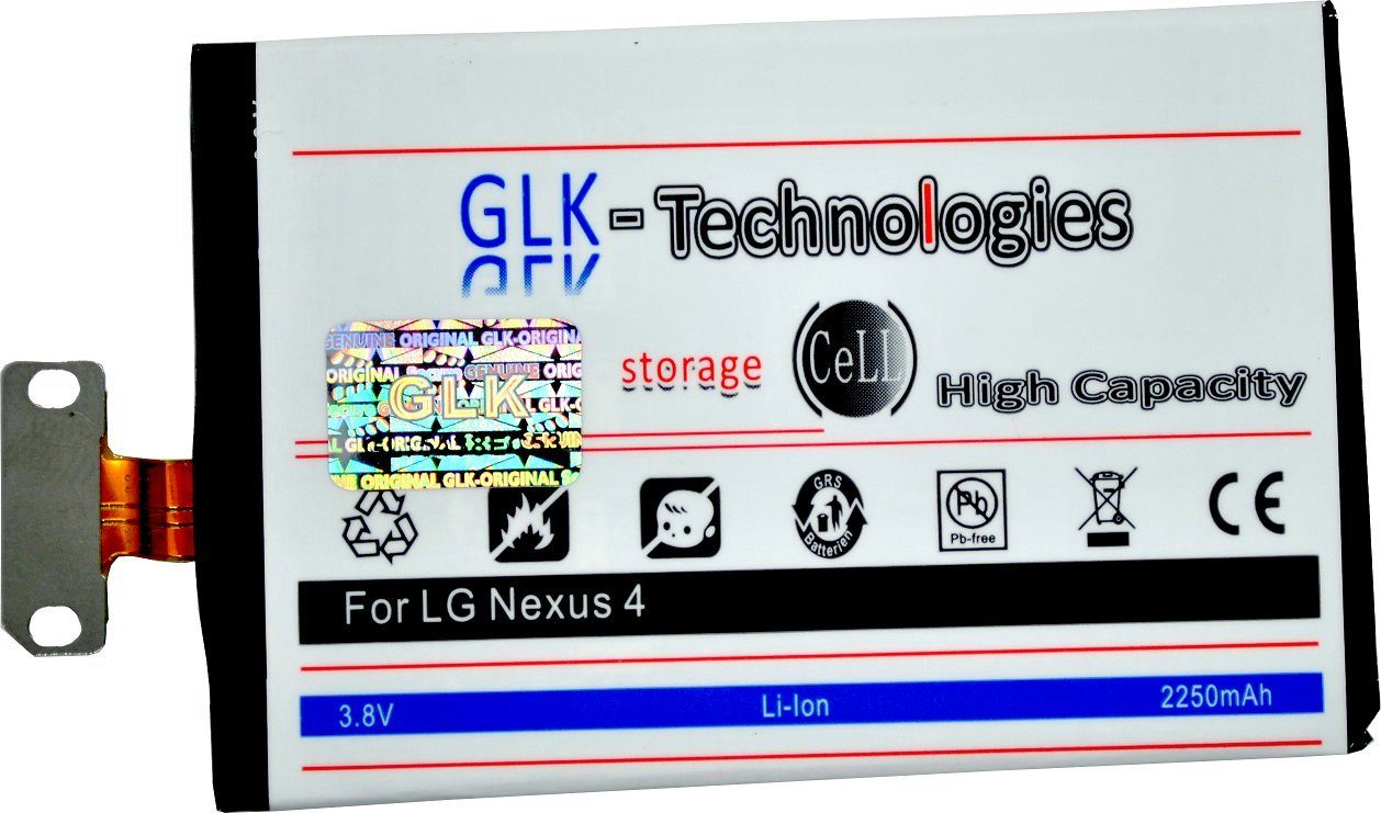 inkl. BL-T5 2250mAh Set Kit 2250 Optimus Nexus accu, Google E960 Original mit mAh E970 Battery, GLK-Technologies G, Power Smartphone-Akku GLK-Technologies 4 LG High kompatibel Akku, Werkzeug Ersatzakku E975