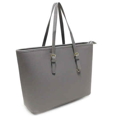 Vanessa & Melissa Shopper J1322A-BK, Geräumige Damen Handtasche, klassische elegante Tasche, Schwarz
