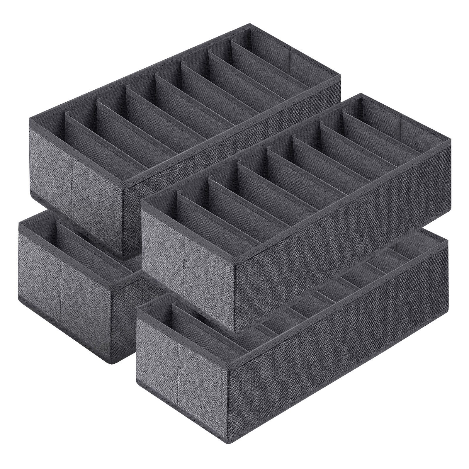 Sekey Aufbewahrungsbox Aufbewahrungsbox Set aus Vliesstoff – faltbarer Schubladen, 4 St, 19 × 40 × 11 cm, Organizer für Schrank und Kleiderschrank