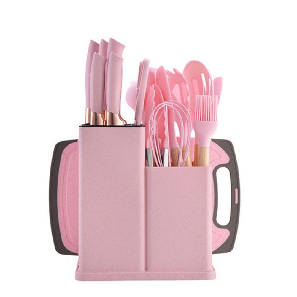 FANNOU Kochbesteck-Set, 19-tlg Silikon-Küchenutensilien Set, hitzebeständig, antihaftend