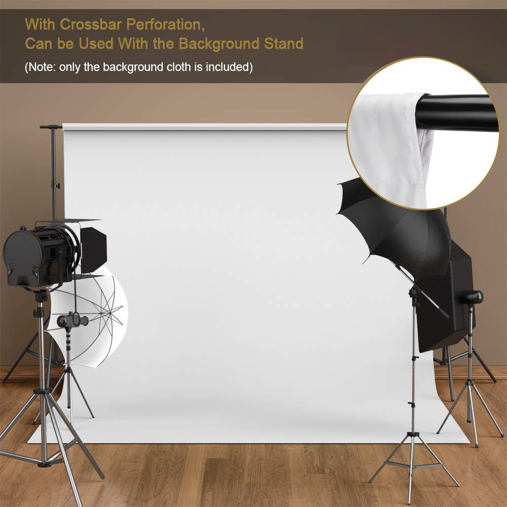 MOPUEA Hintergrundtuch 2,55x2m Faltbare weiße Tuch Fotohintergrund Fotostudio weißer Screen, Hintergrund für Produkt Porträt Video Fotografie mit 4 Nägeln