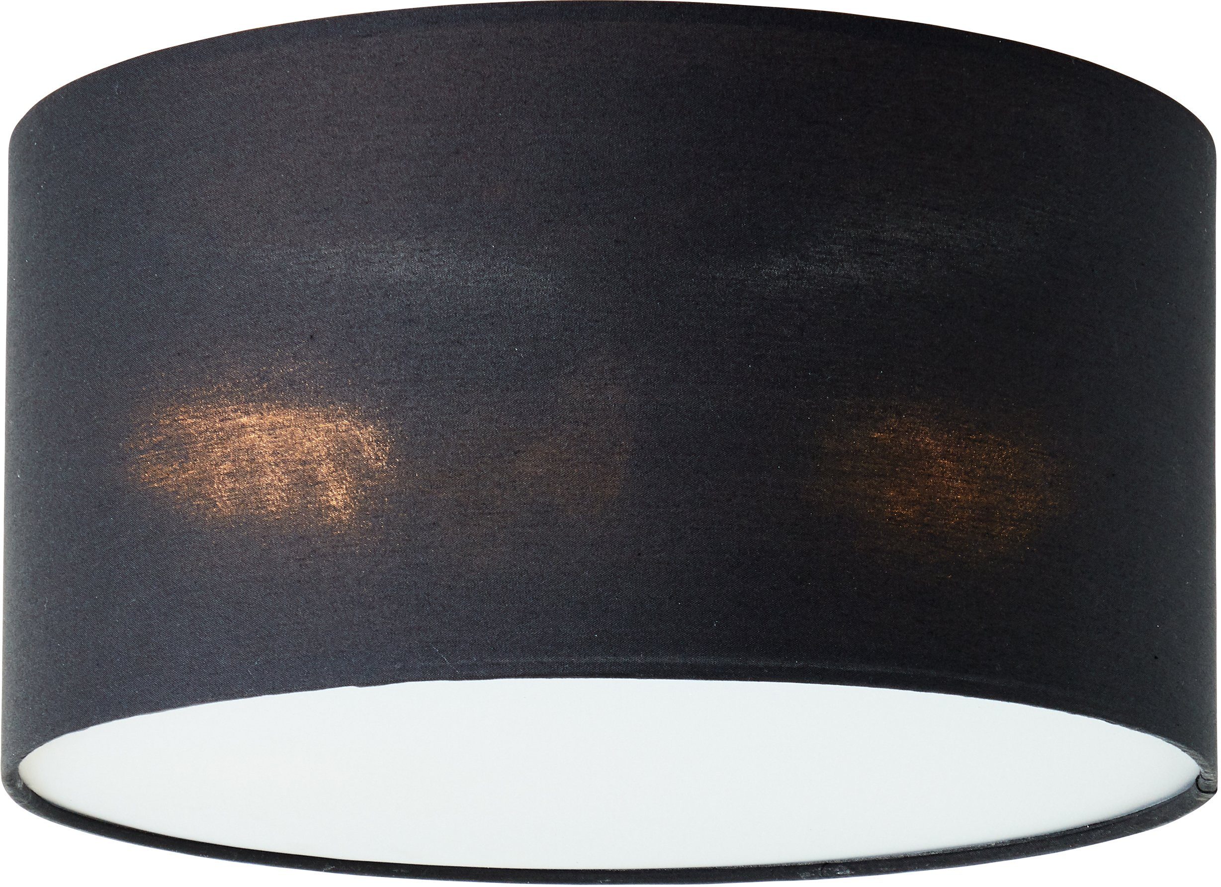 of Ø ohne Style 30cm Deckenlampe mit Textilschirm schwarz Elijah, Places Leuchtmittel, Deckenleuchte