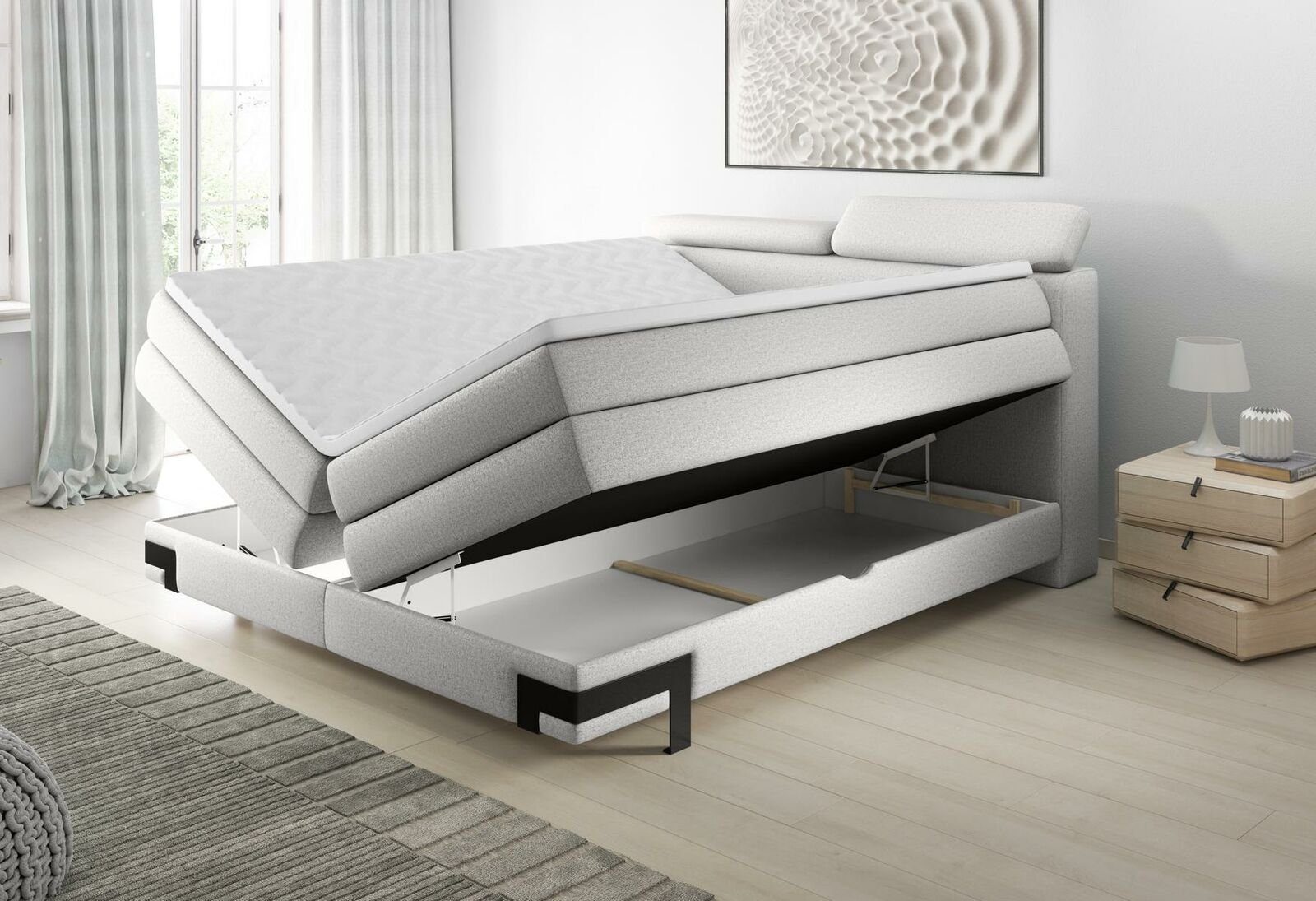 Zimmer JVmoebel Boxspring Betten Matratze Design Luxus Ehe Bett, Bett Schlaf