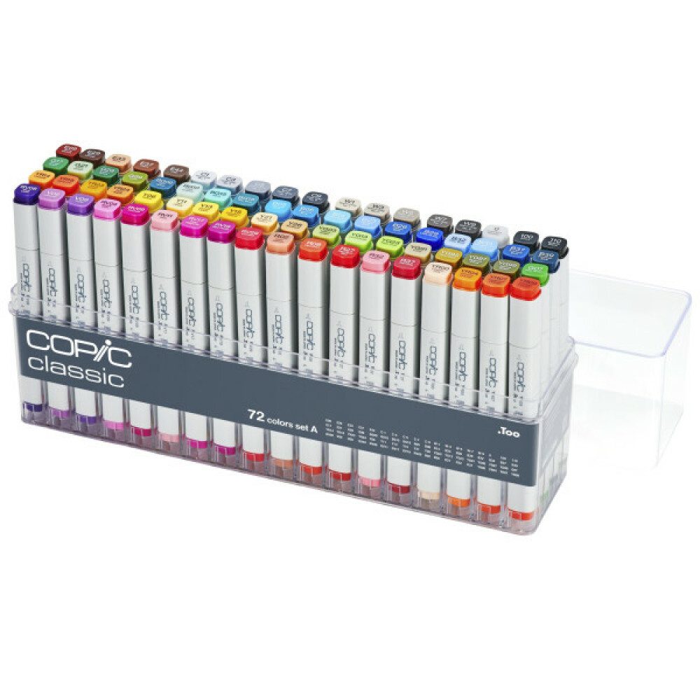 COPIC Marker Set A 72St - Grundfarben für Design und Illustration, (1-tlg)