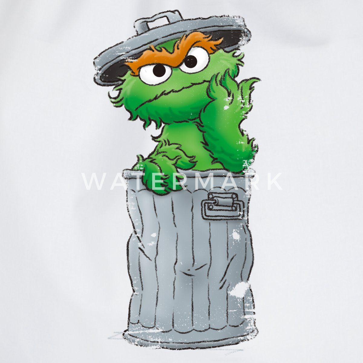 Spreadshirt Turnbeutel Sesamstraße Oscar Mülltonne Turnbeutel (1-tlg)