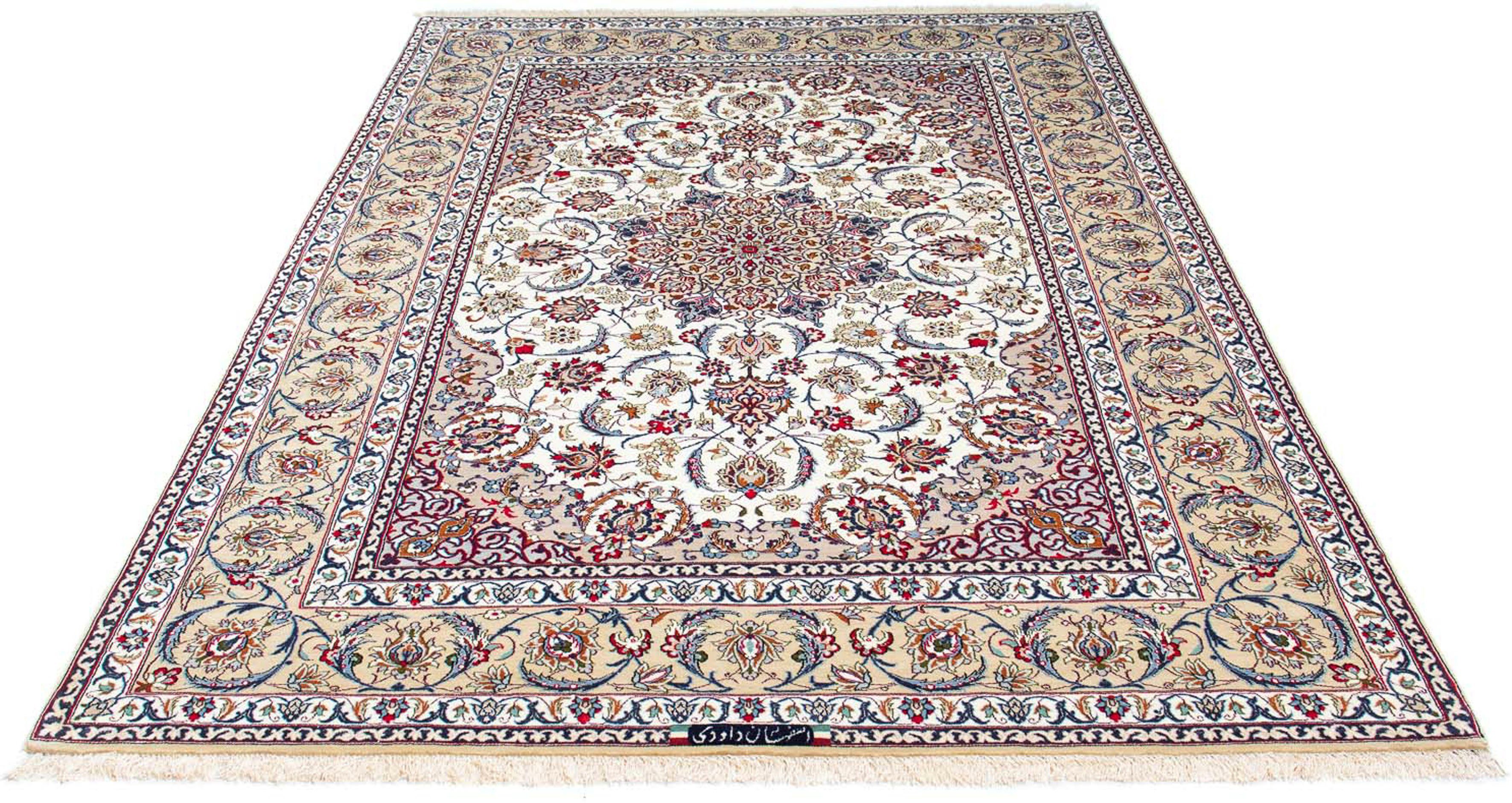 Orientteppich Perser - Isfahan - Premium - 237 x 158 cm - beige, morgenland, rechteckig, Höhe: 6 mm, Wohnzimmer, Handgeknüpft, Einzelstück mit Zertifikat