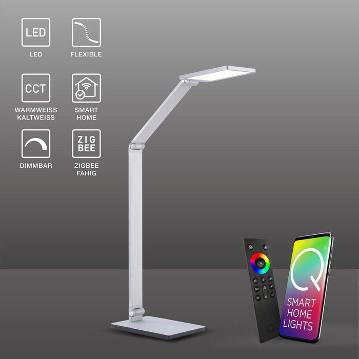 Paul Neuhaus Smarte LED-Leuchte Q-HANNES Smart Home Smart Home CCT-Farbtemperaturregelung Dimmfunktion Memoryfunktion 1 höhenverstellbar schwenkbar CCT Lichtfarbwechsel