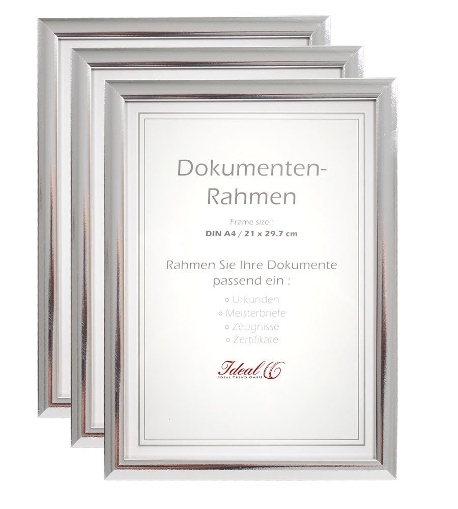 IDEAL TREND Bilderrahmen 2er 3er Pack Pack Bilderrahmen Fot DIN 10er Dokument 21x29,7 5er A4 Urkunde 3er Silber