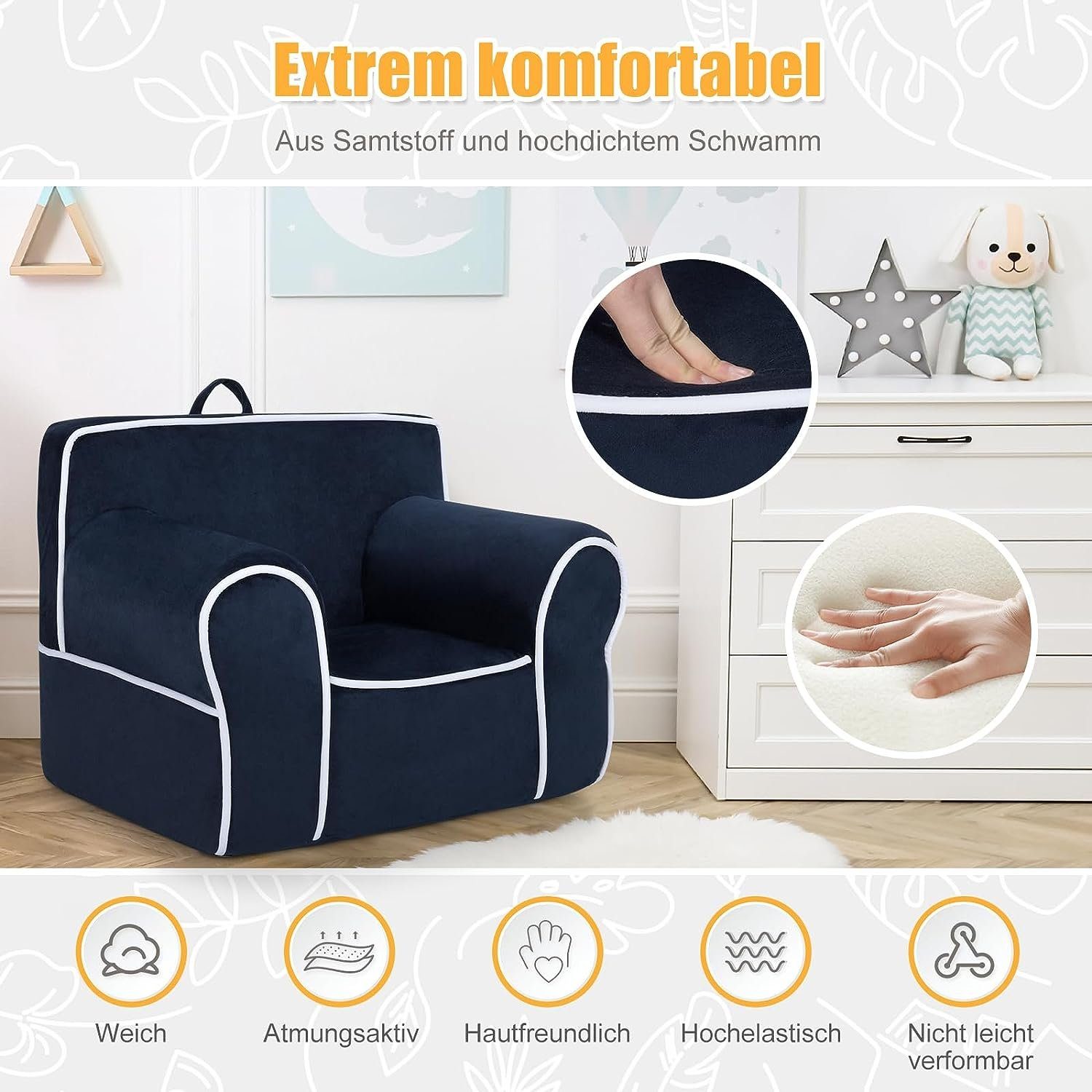 KOMFOTTEU Kindersessel Kindersofa, mit Relaxfunktion günstig online kaufen