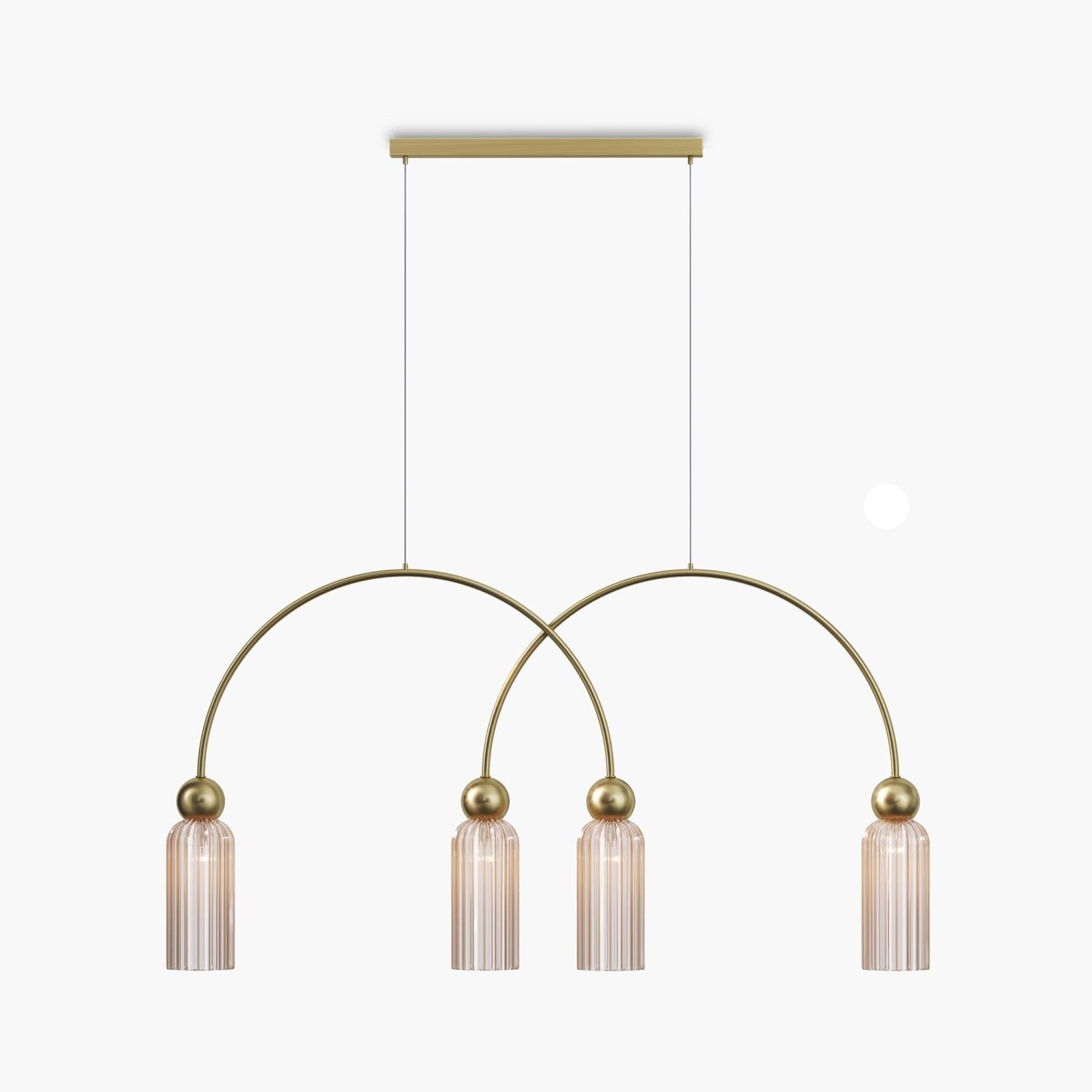 Licht-Erlebnisse Pendelleuchte ORNO, ohne Leuchtmittel, Glas Metall H: max. 60 cm in Gold Cognac E14 4-flammig rund Modern