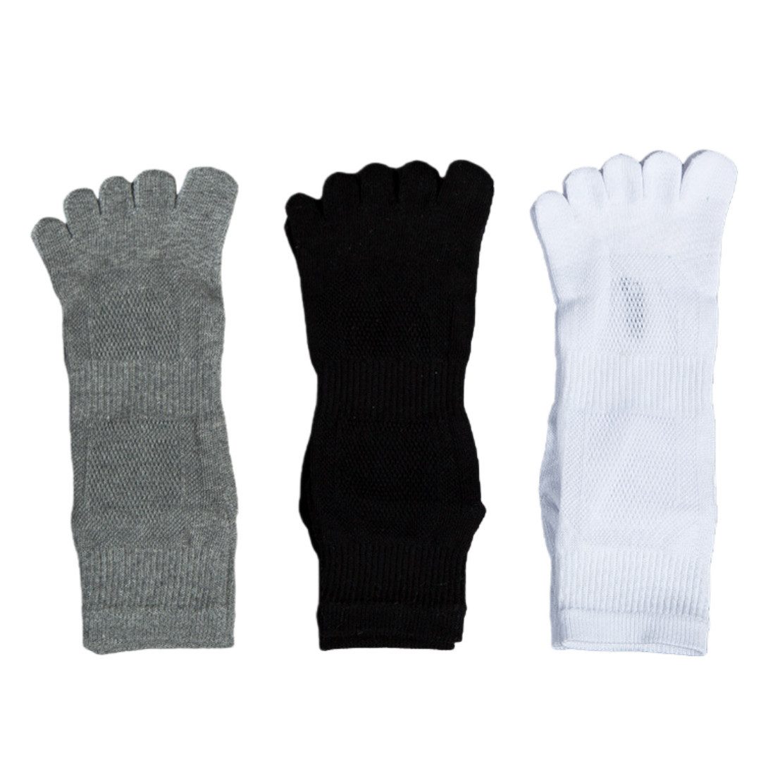 FOUORTUNATE-BEE Zehensocken 3 Paar Zehensocken, Kurzsocken Atmungsaktiv Sportliche Zehensocken für Damen & Herren, Größe 35–43