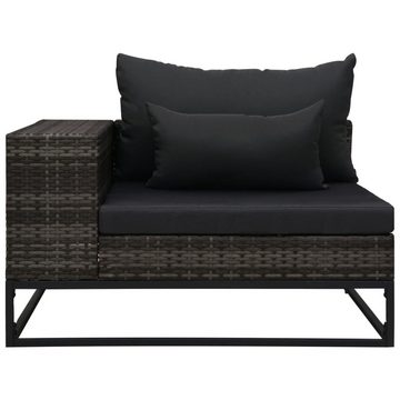 vidaXL Loungesofa 5-tlg. Garten-Sofagarnitur mit Auflagen Poly Rattan Grau, 1 Teile