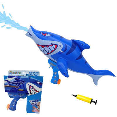 alldoro Wasserpistole 60126, aufblasbare Wasserspritzpistole Hai, kindgerechtes Design