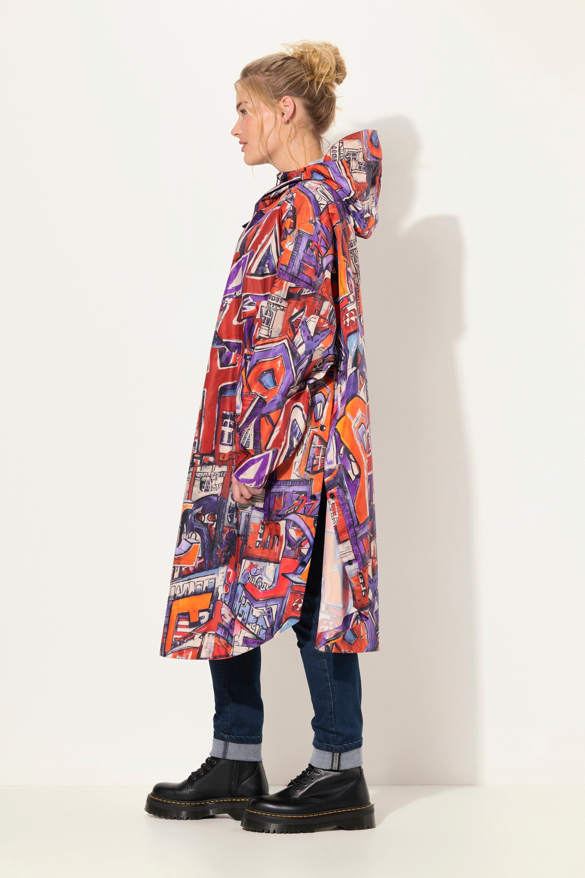 Laurasøn Funktionsjacke Funktions-Regencape Unisex Print Kapuze