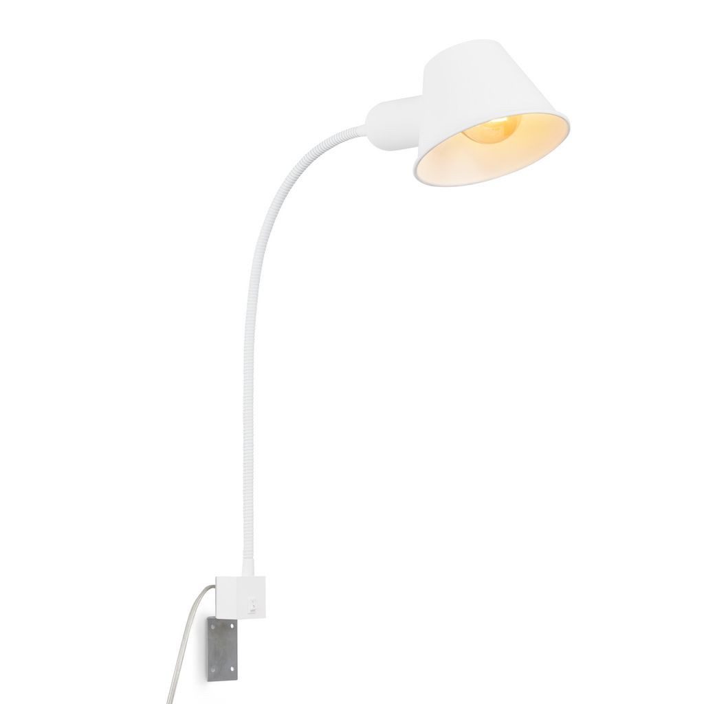 Briloner Leuchten Tischleuchte 2079-016, ohne Leuchtmittel, 2700K - Extra-Warmweiß, Wandlampe, 63cm, Weiß, max.10W, E27, Innen, Wohnzimmer, Schlafzimmer