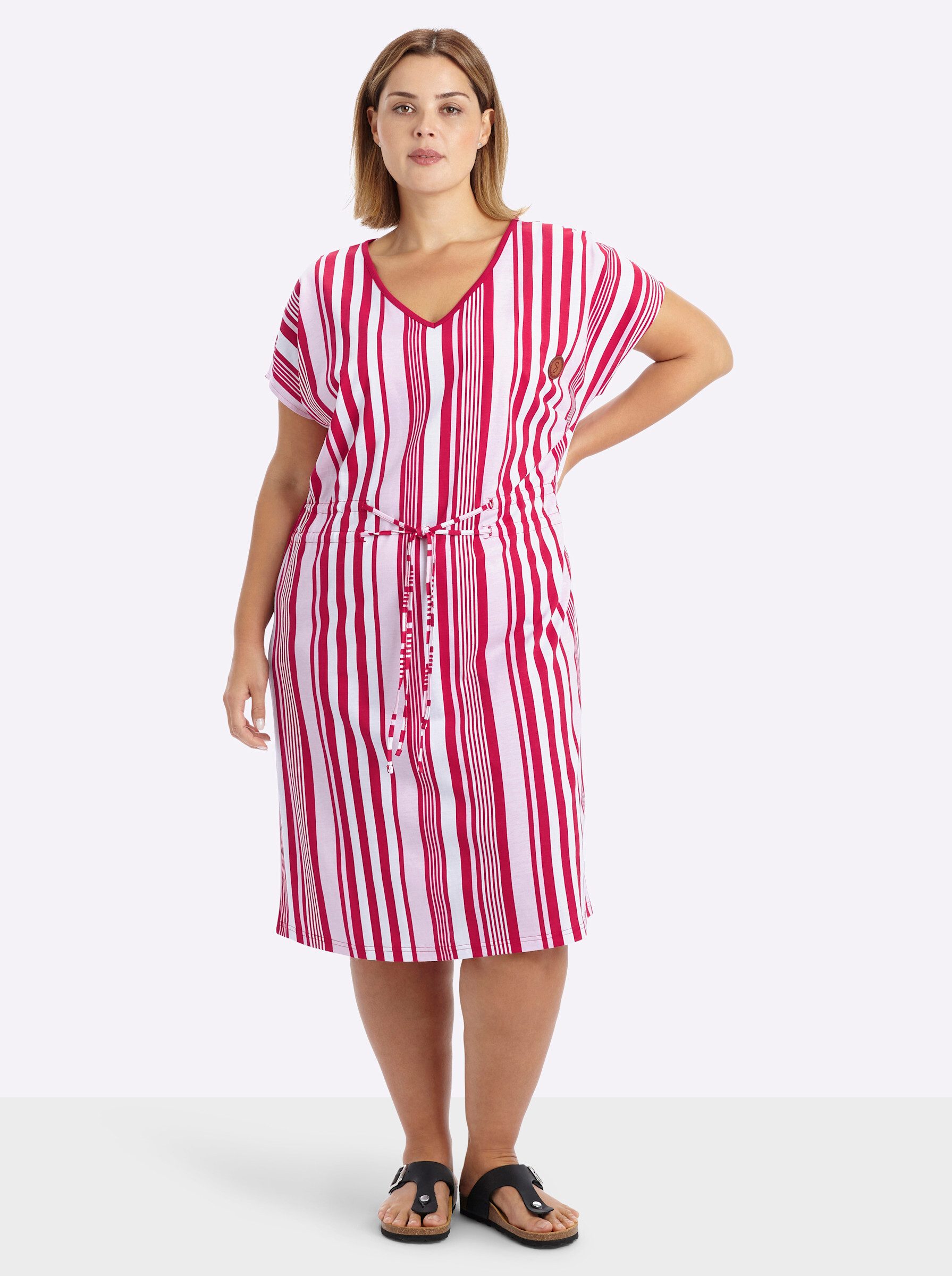 Sheego Jerseykleid Jersey-Kleid Kurzarm