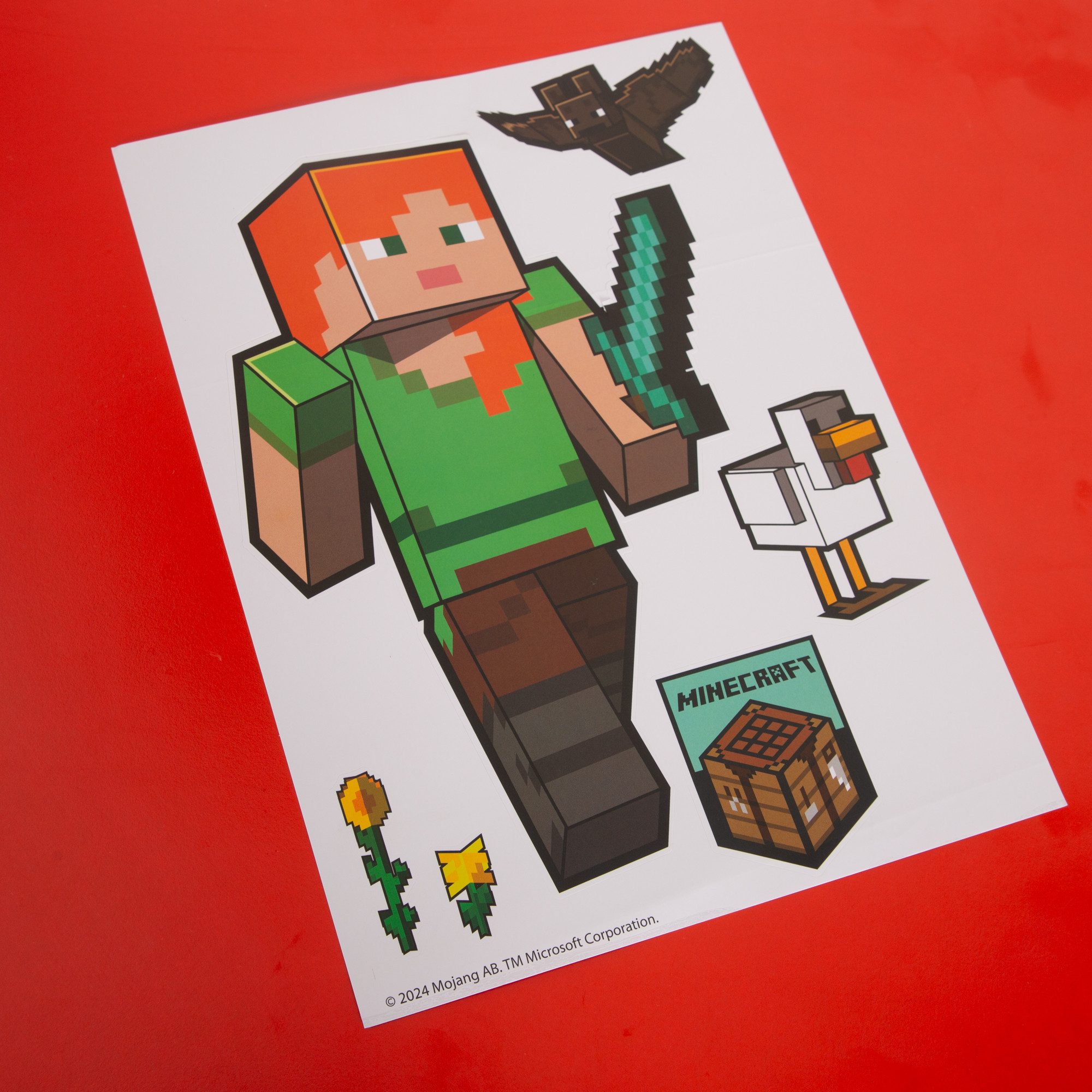 Minecraft Wandtattoo - Sticker Minecraft-Charakter, selbtklebende Vinylfolie, über 50 verschiedene Minecraft Motive - u.a. Alex, Steve, Creeper