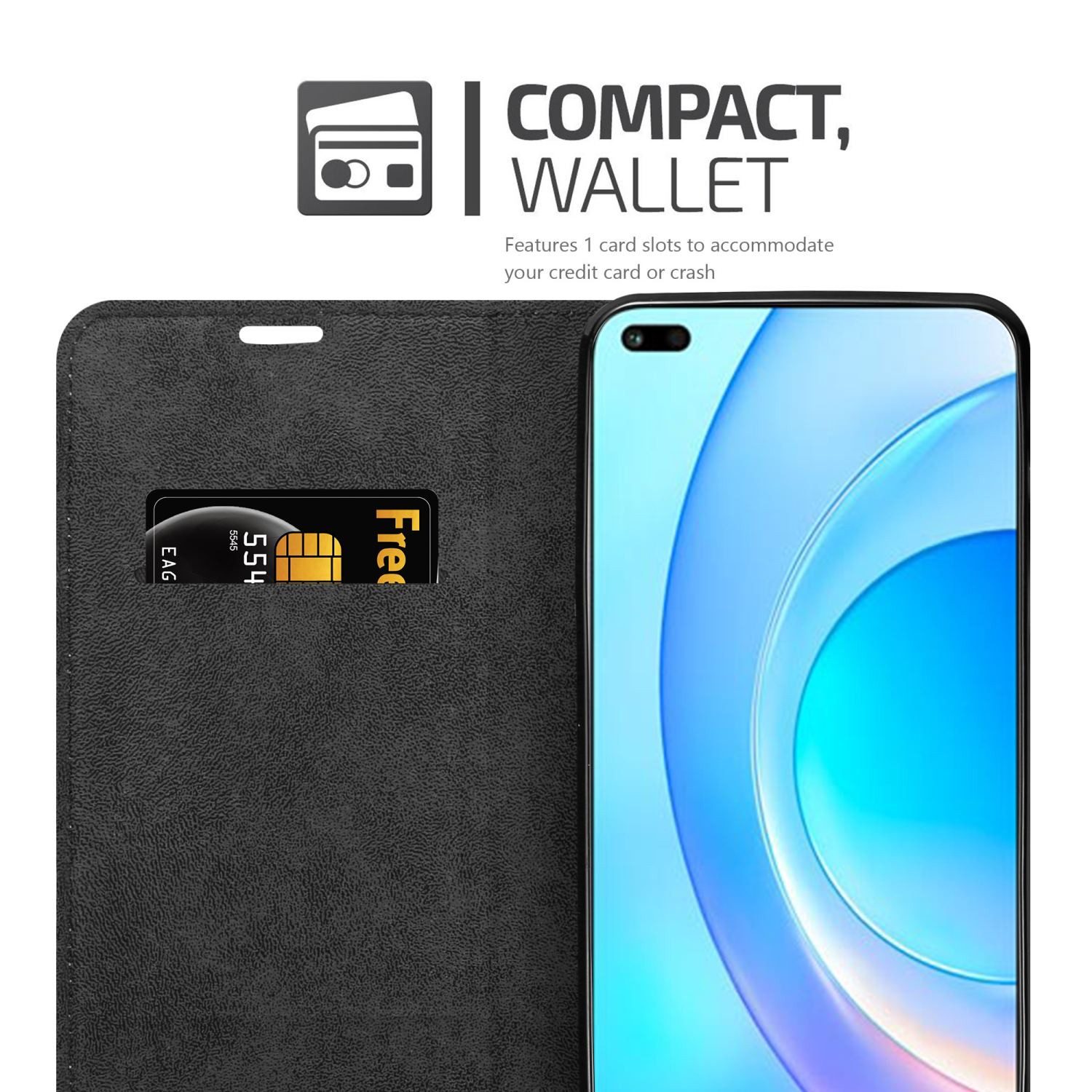 Cadorabo Handyhülle für Honor 50 LITE Hülle Honor 50 LITE, Hülle Schutzhülle mit Standfunktion, Magnetverschluss und Kartenfach