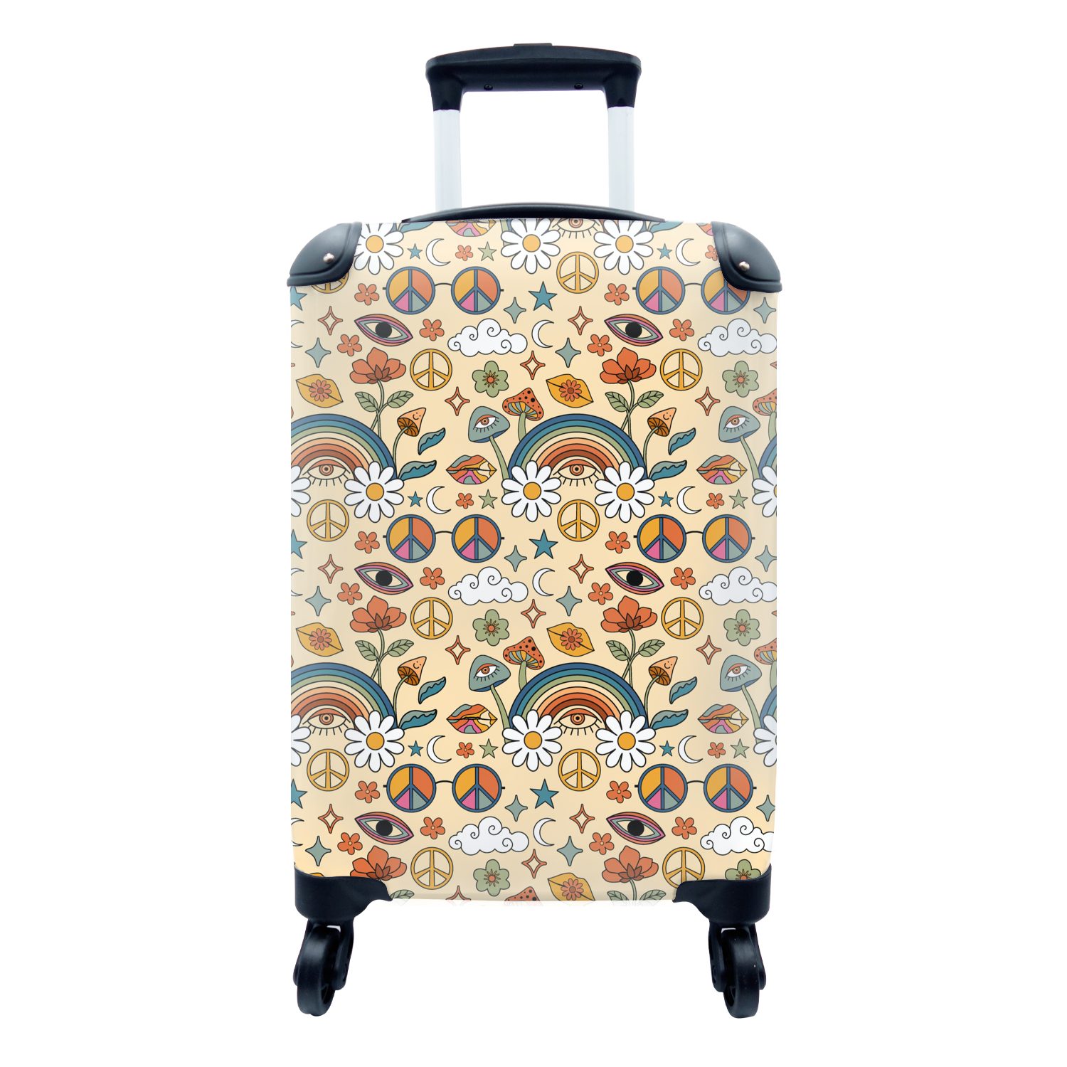 Handgepäckkoffer Reisekoffer - Handgepäck Sommer, Reisetasche 4 Muster - rollen, für mit Ferien, Rollen, MuchoWow Trolley, Vintage