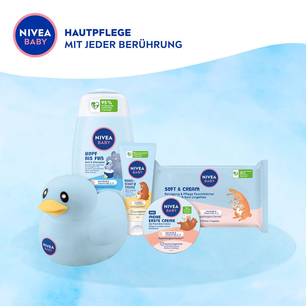 Nivea Pflege-Set Hallo Kleines Wunder, 5-tlg., für Babys, Kopf bis Fuß Bad & Shampoo, ohne Tränen, Wundschutzcreme
