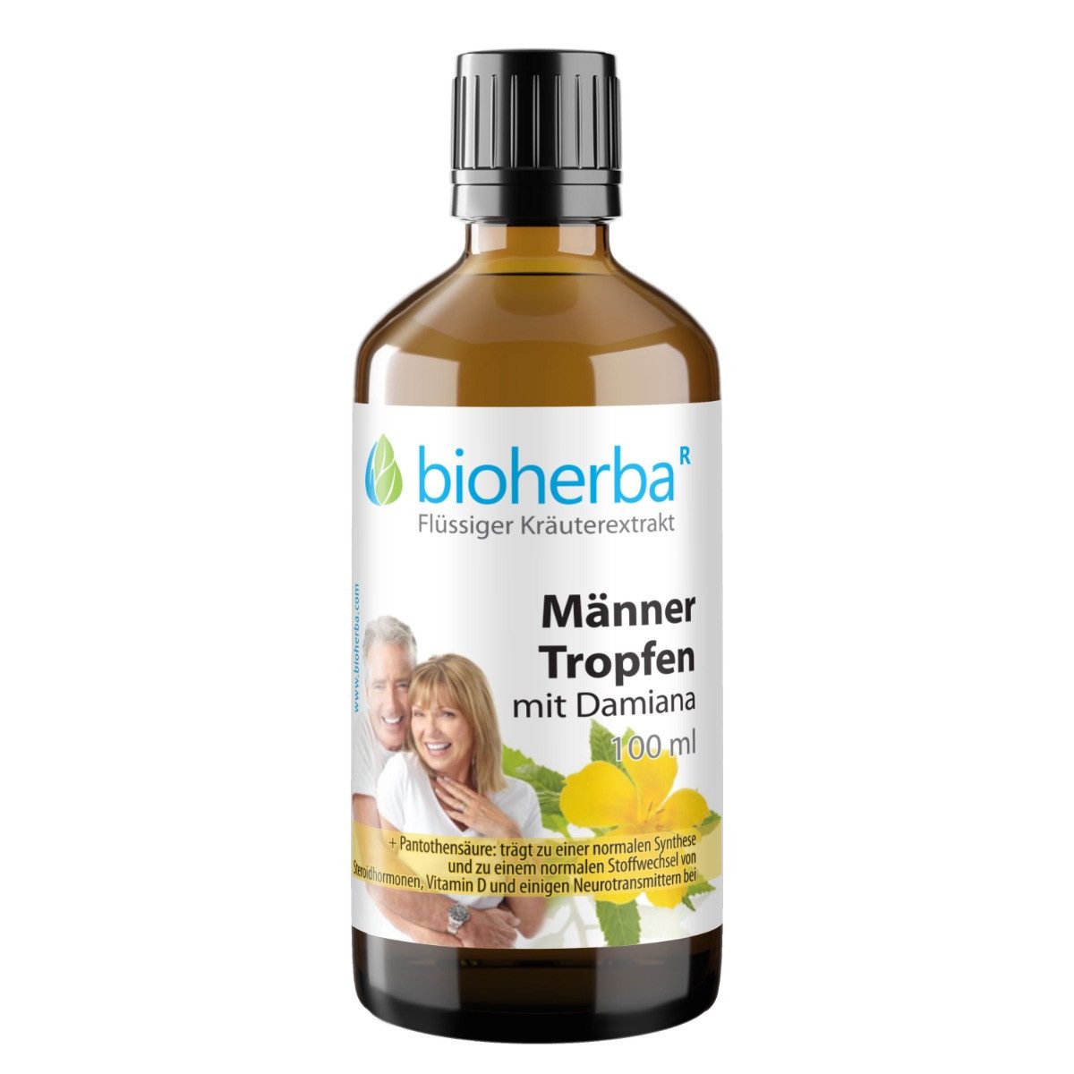 BIOHERBA R Männer Tropfen mit Damiana Tinktur 100 ml Nahrungsergänzungsmittel