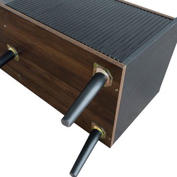 Dedom Lowboard TV-Schrank, mit zwei Schubladen, H58/L160/T40 cm, Schwarz und natürliches Holzfarbe.
