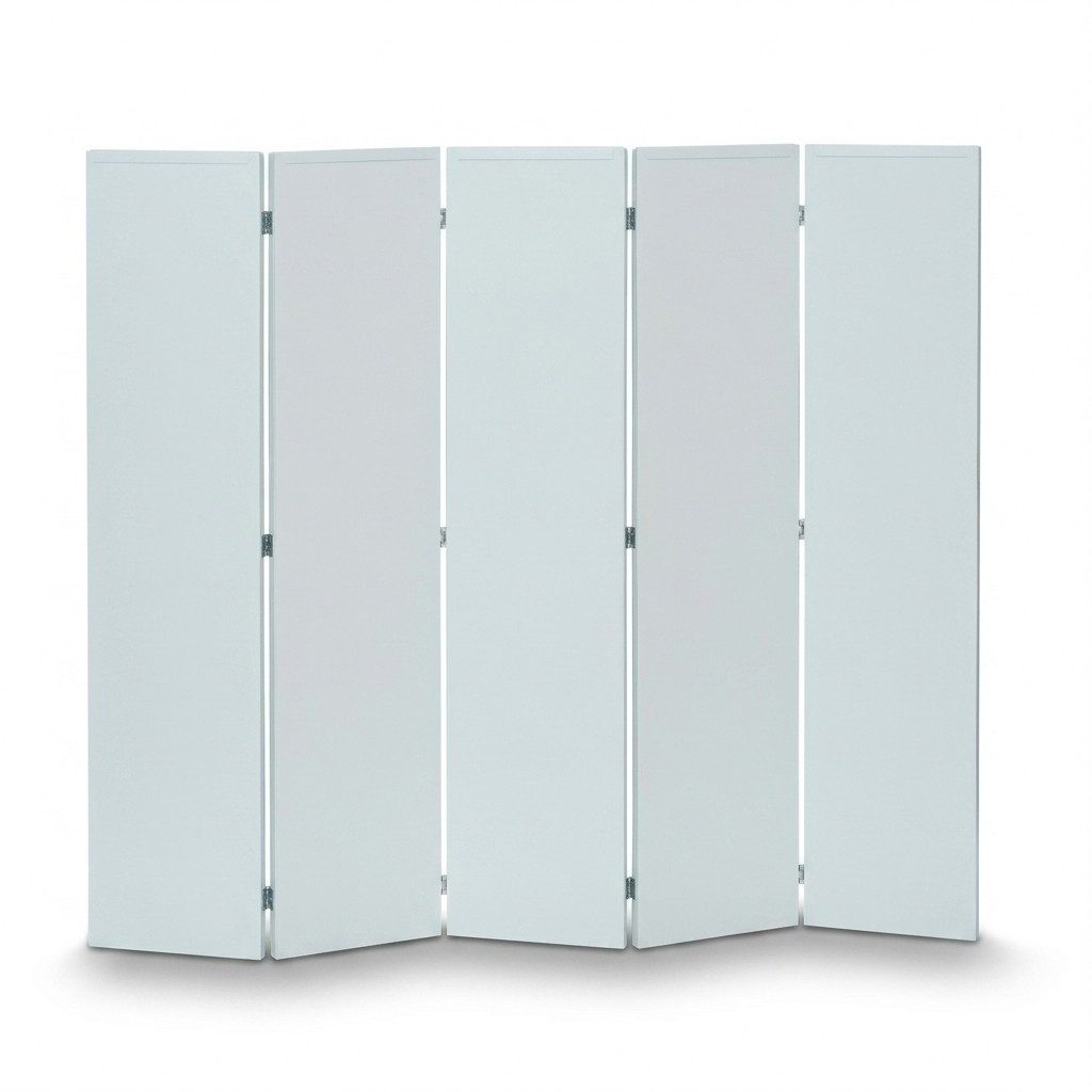 Xlmoebel Paravent Eleganter weißer MDF Raumteiler mit modernem Design (1 St., 5-teilig), Made in Europa