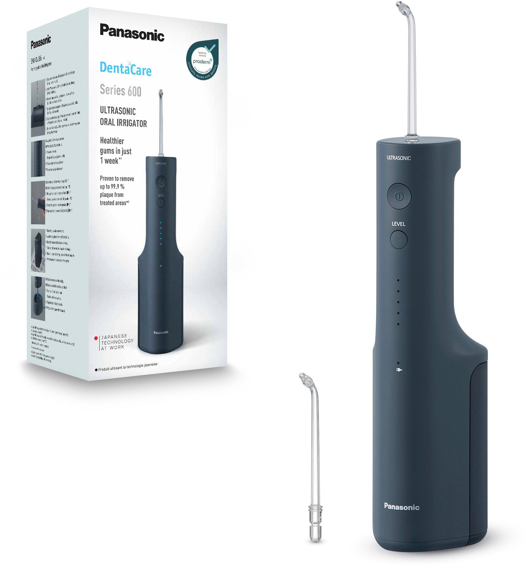 Panasonic Munddusche EW-DJ66-A303, Aufsätze: 2 St., Kabellos, Ultraschall-Technologie, 5 Stufen, 200 ml Wassertank