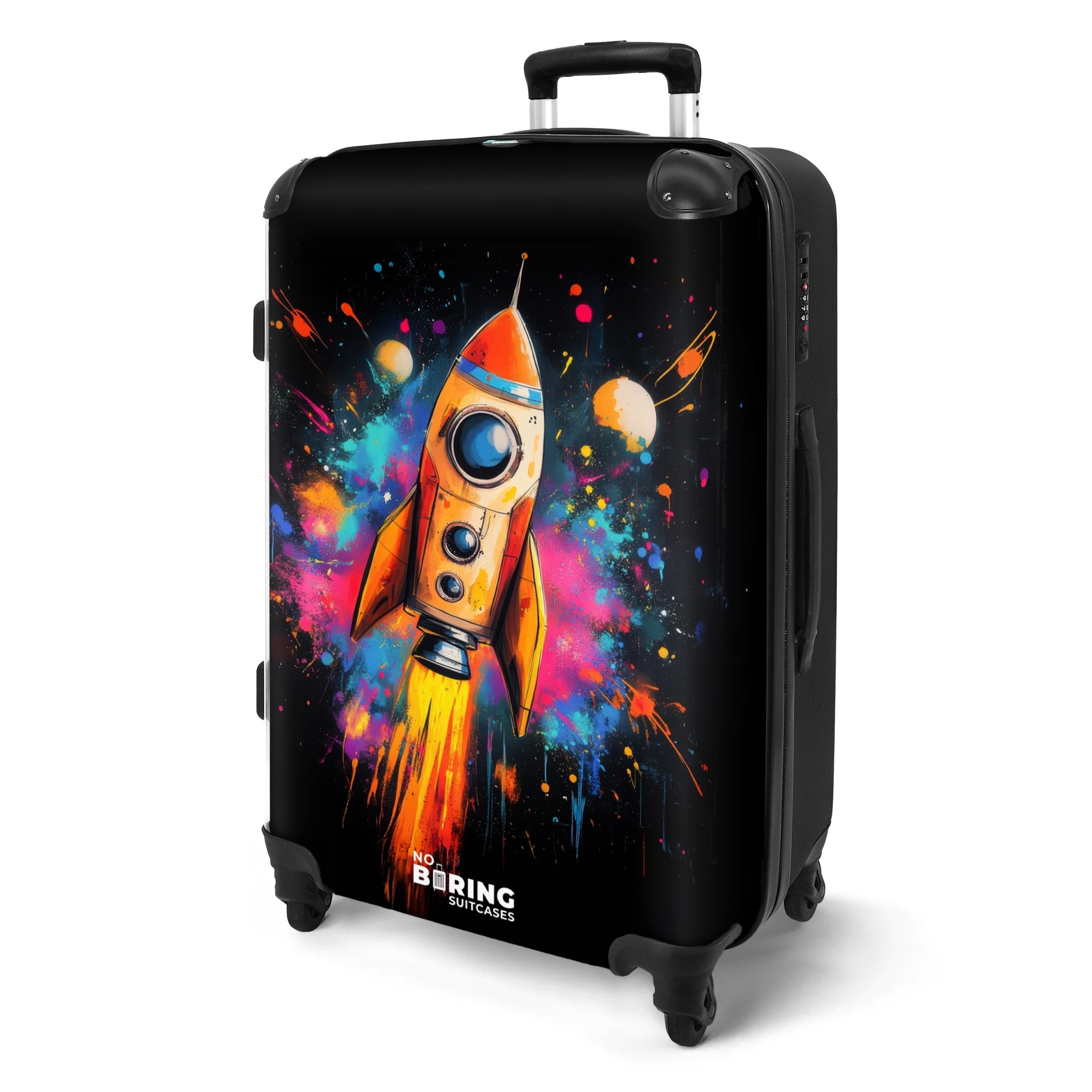 NoBoringSuitcases.com© Hartschalen-Trolley Rakete im Weltraum mit günstig online kaufen