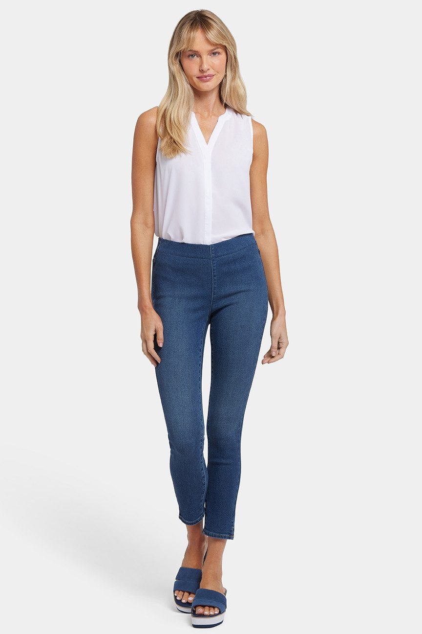 NYDJ Straight-Jeans Ami Skinny Ankle Pull-On Jeans in Soft-Contour Denim™ mit Seitenschlit