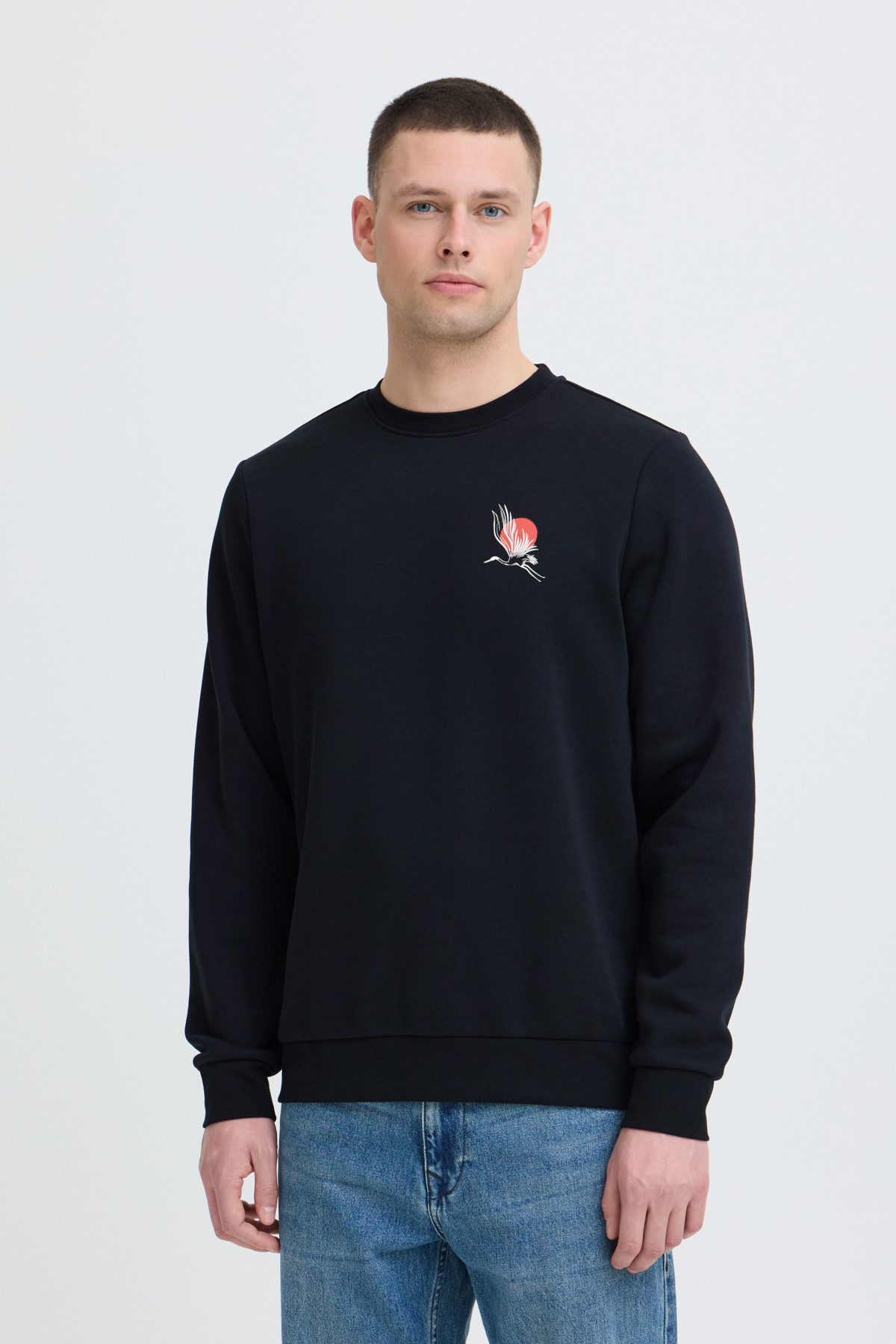 Blend Rundhalspullover BHJapa Backprint Crewneck Pullover mit Backprint