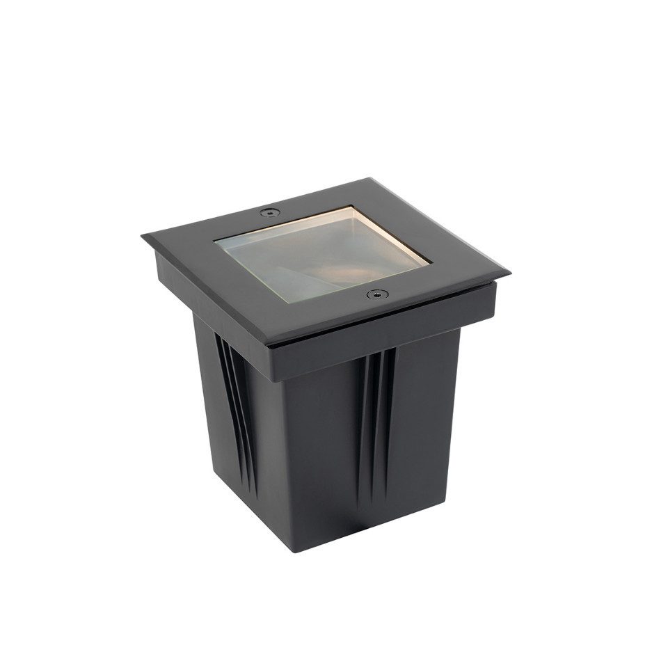 Qazqa LED Einbaustrahler 106901, ohne Leuchtmittel, Warmweiß, QAZQA Außen Einbau­leuchte, gu10, Schwarz, Stahl, Modern